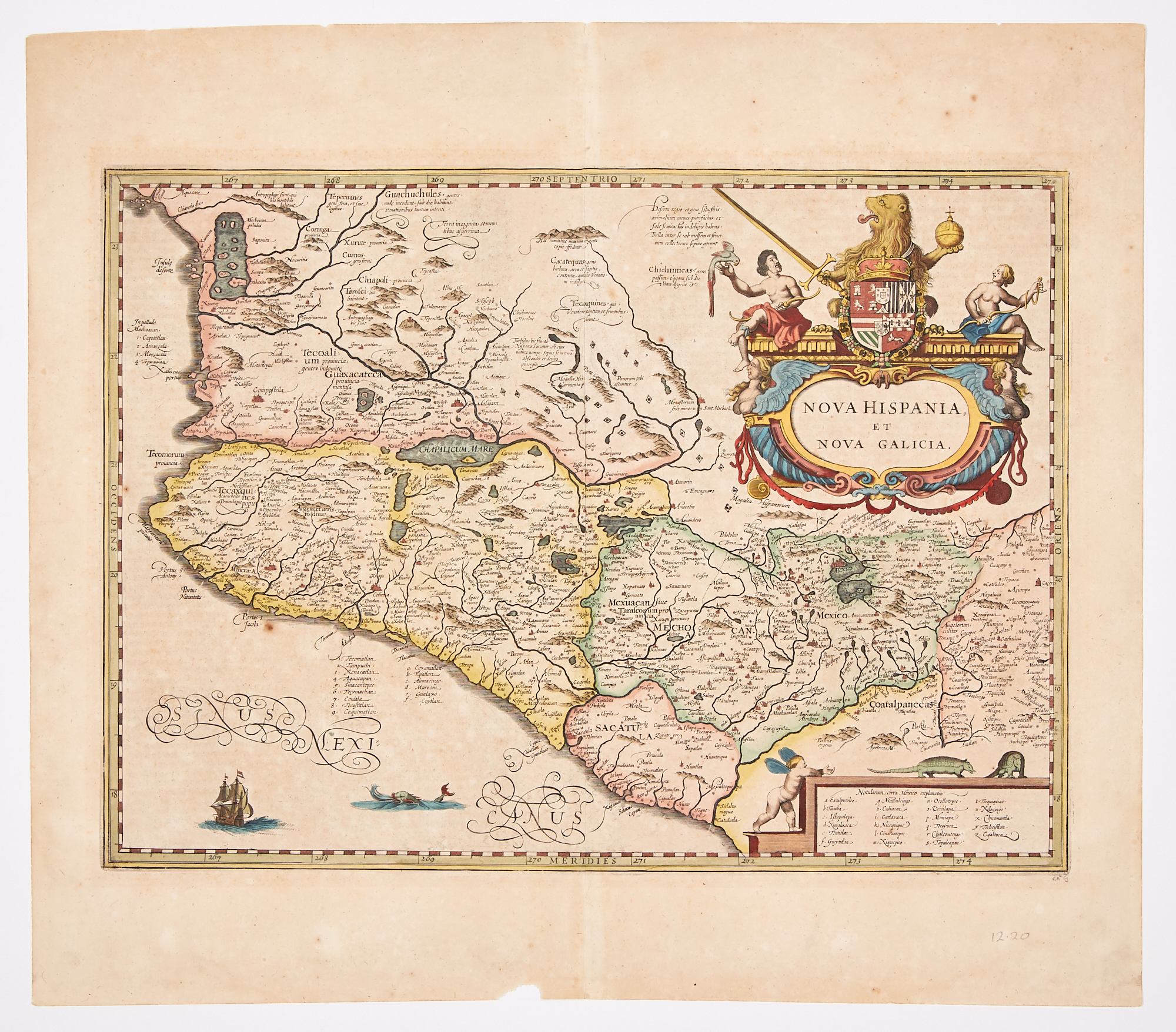 Lot image - [MAP-MEXICO]  [JANSSON, JAN]. Nova Hispania et Nova Galicia.