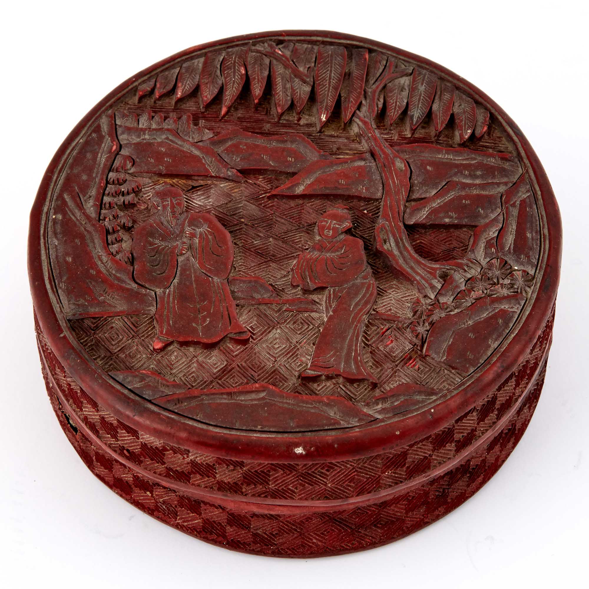 Lot image - Chinese Cinnabar Lacquer Covered Box