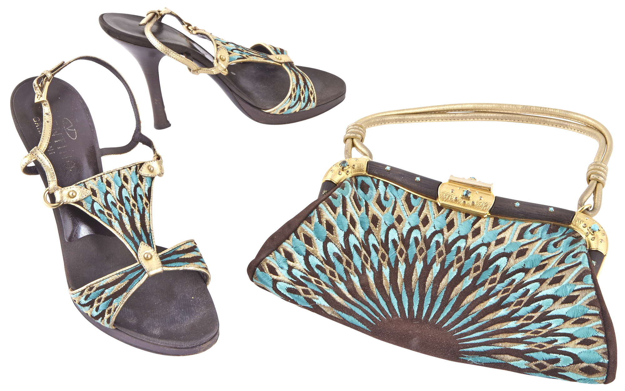 Lot image - Valentino  Evening Bag and Matching Shoes.