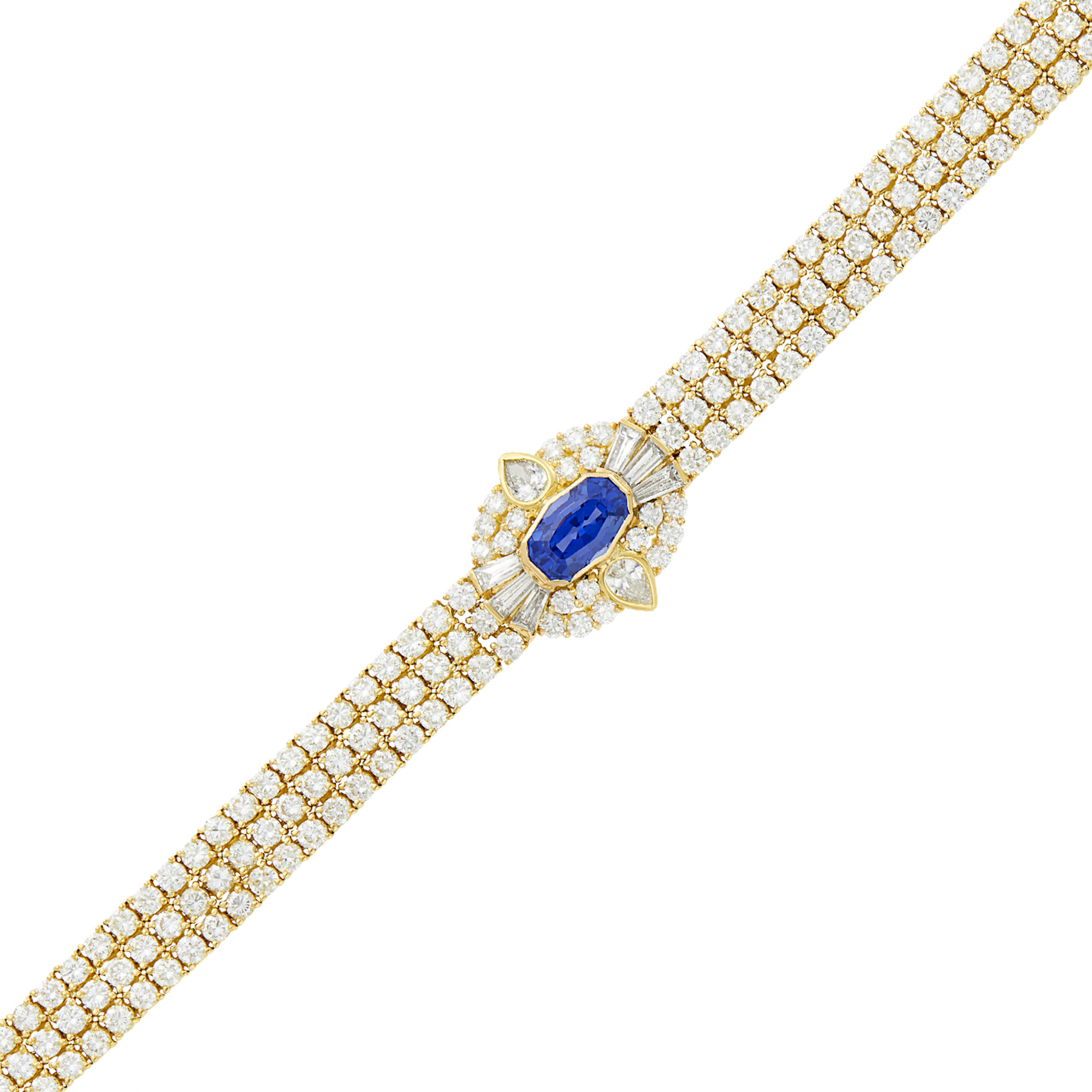 Lot image - Gold, Sapphire and Diamond Bracelet