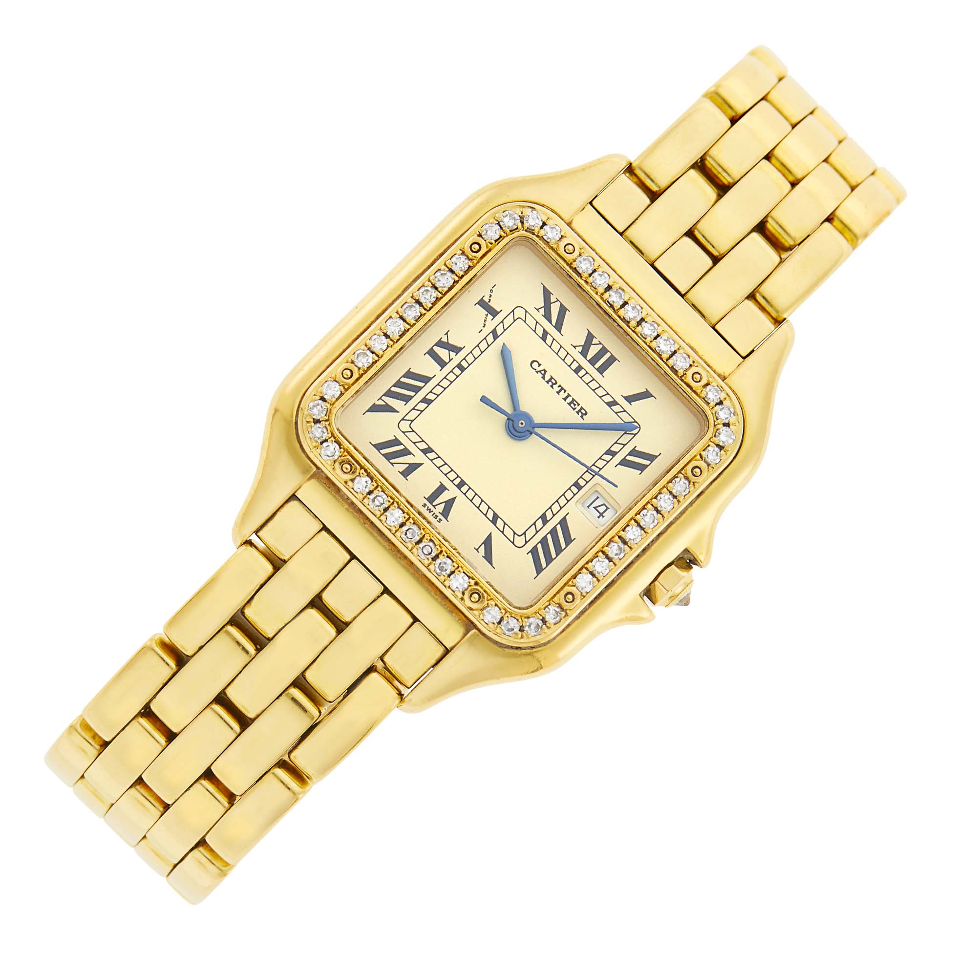 Lot image - Cartier Gold and Diamond Panthère Wristwatch, Ref. 887968
