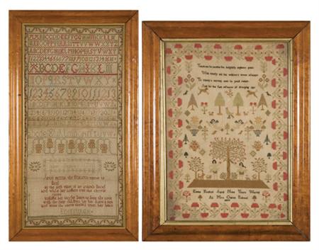 Lot image - Two Needlework Samplers