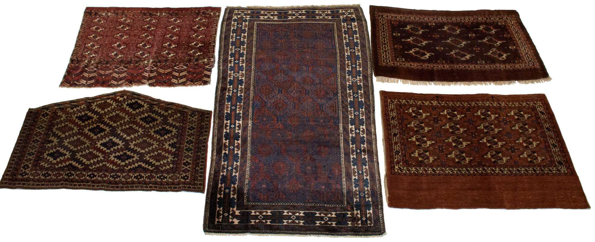 Lot image - Group of Five Turkoman Rugs
