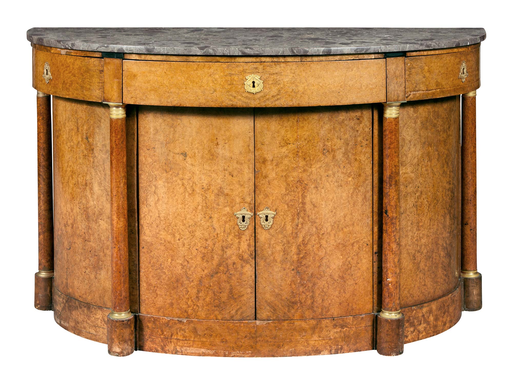 Lot image - Charles X Ormolu-Mounted Amboyna and Part-Ebonized Cabinet (Meuble dAppui)