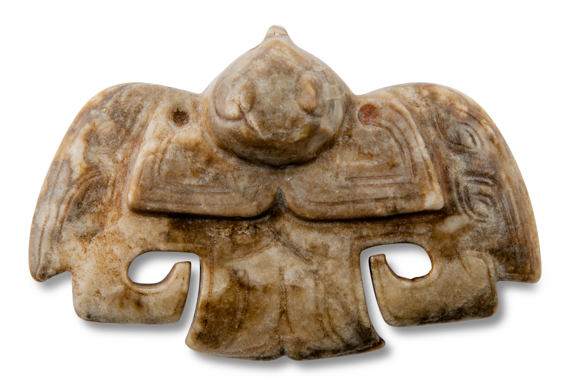 Lot image - A Chinese Mottled Jade Falcon