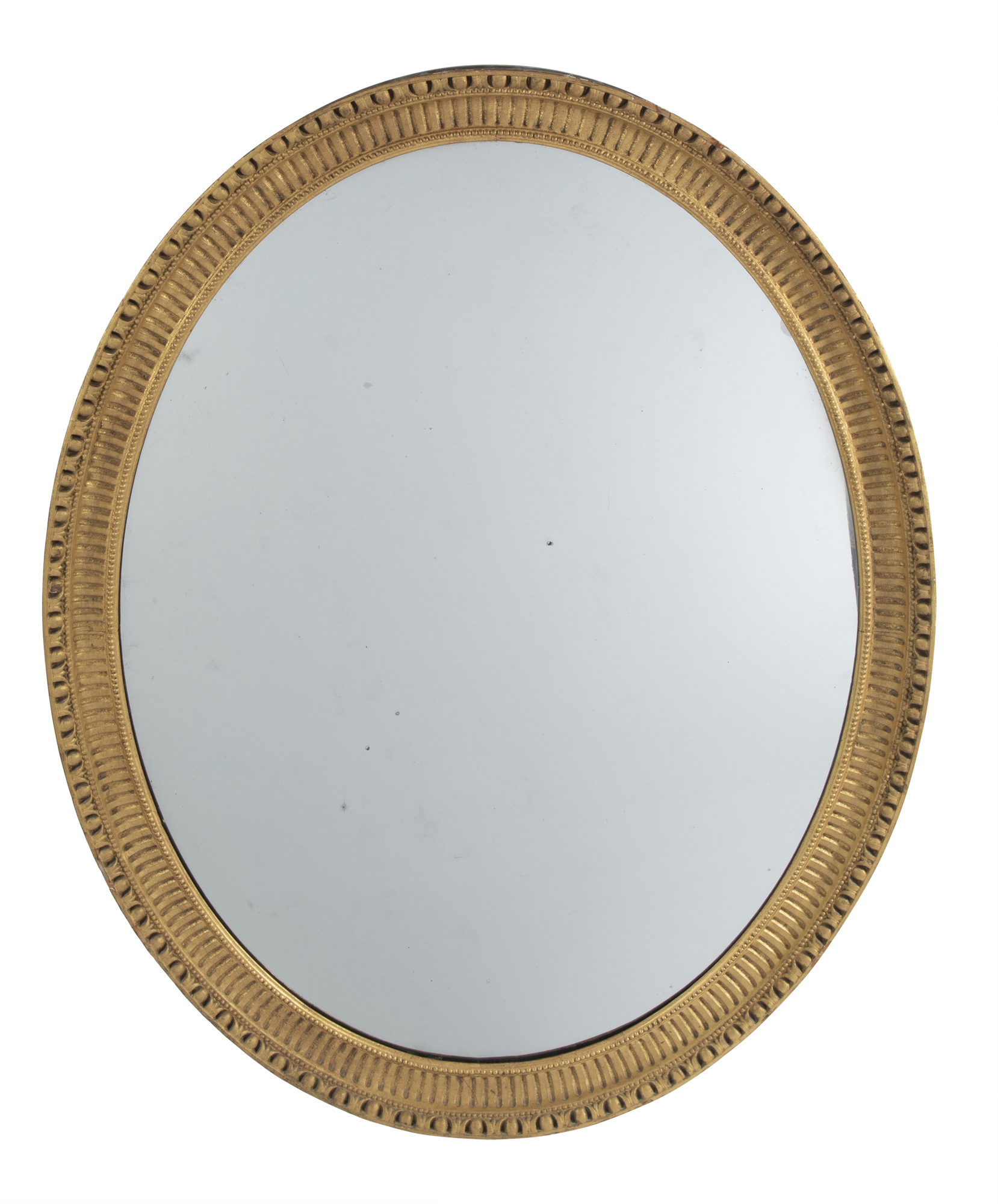 Lot image - George III Style Giltwood Oval Fluted Mirror