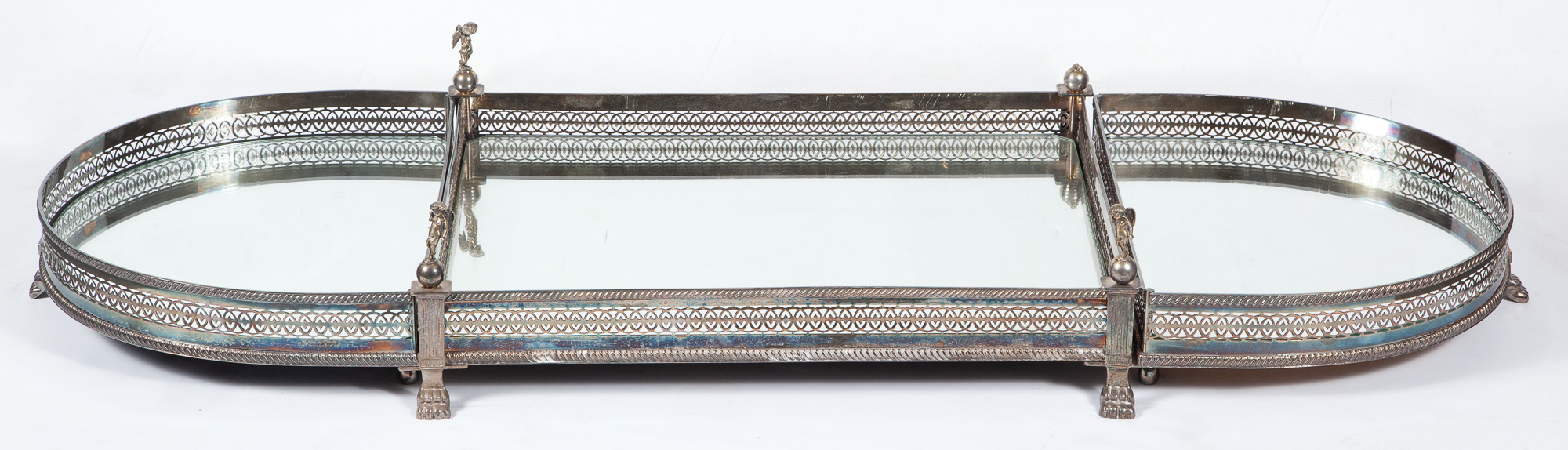 Lot image - Neoclassical Style Silver Plated Mirror Plateau