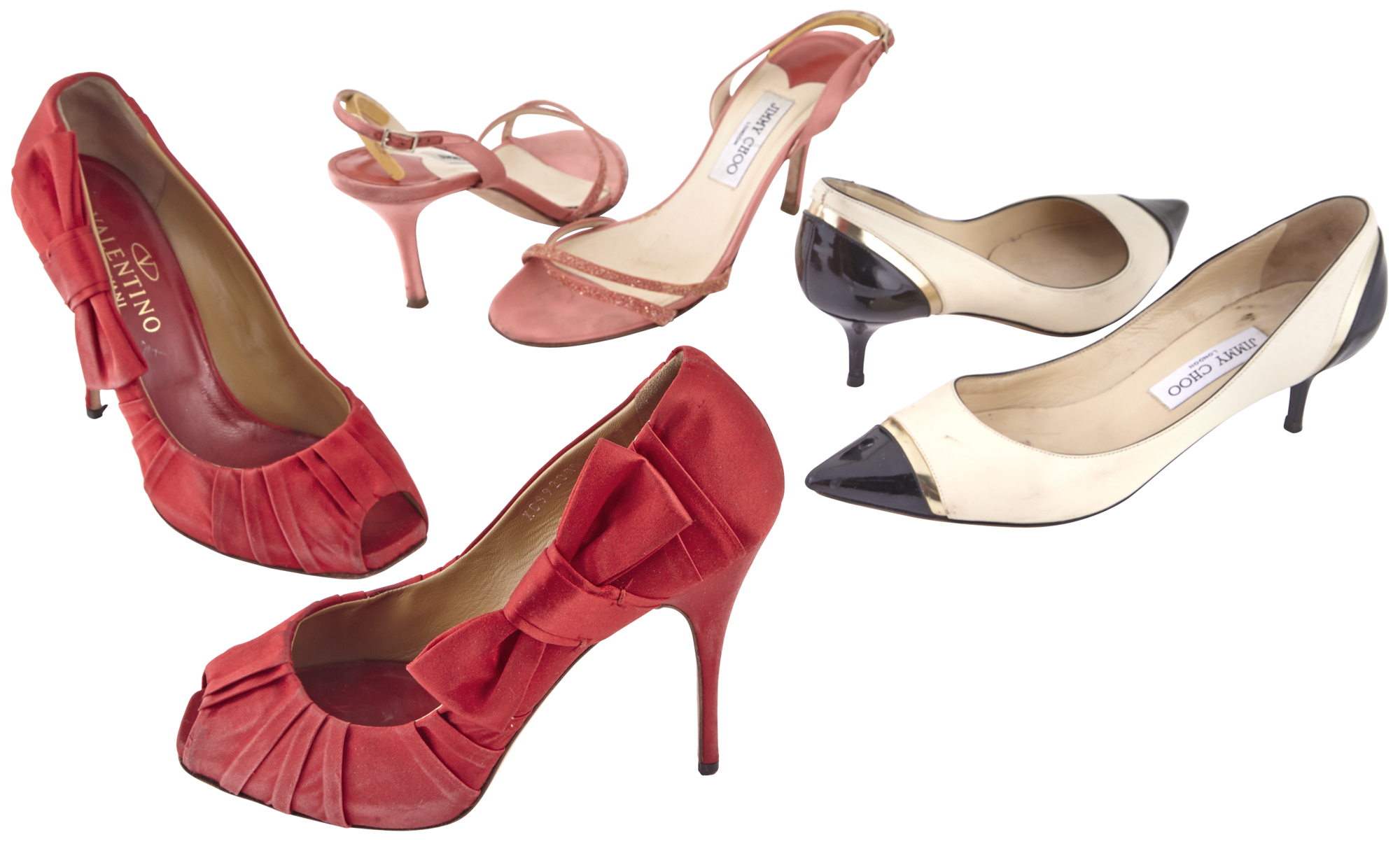 Lot image - Jimmy Choo & Valentino  Three Pairs of Shoes.