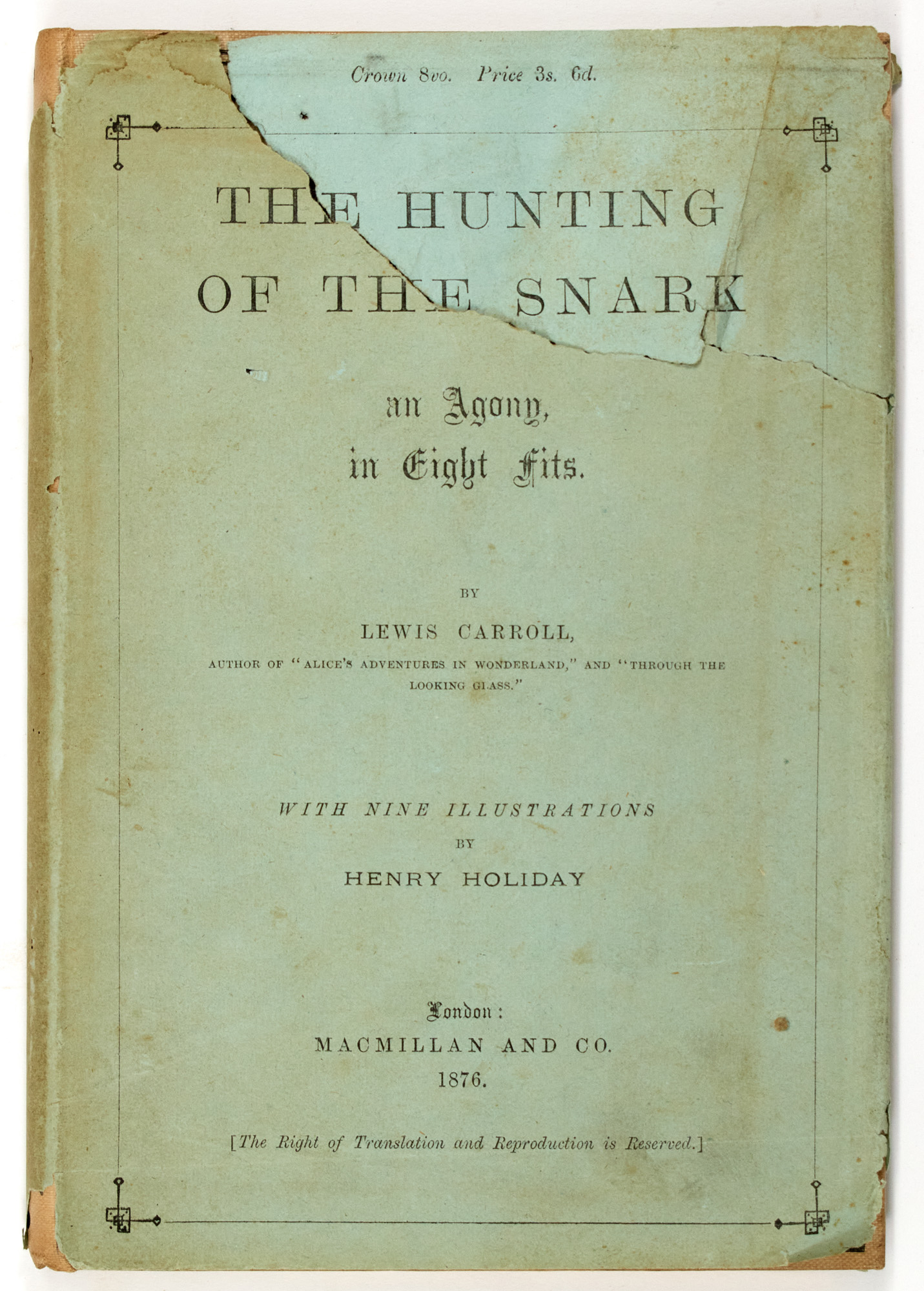 Lot image - CARROLL, LEWIS. The Hunting of the Snark. An Agony in Eight Fits.