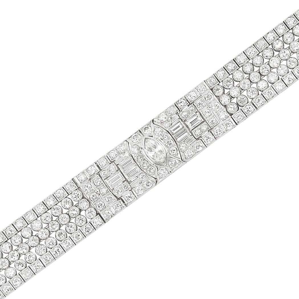Lot image - Platinum and Diamond Bracelet