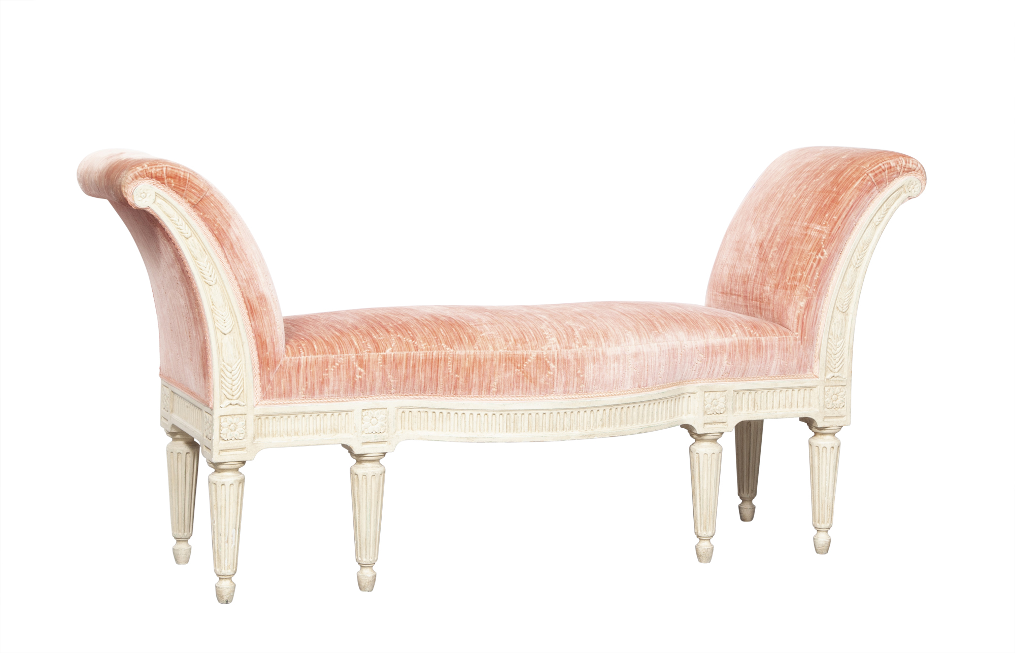 Lot image - Louis XVI Style Painted Upholstered Bench