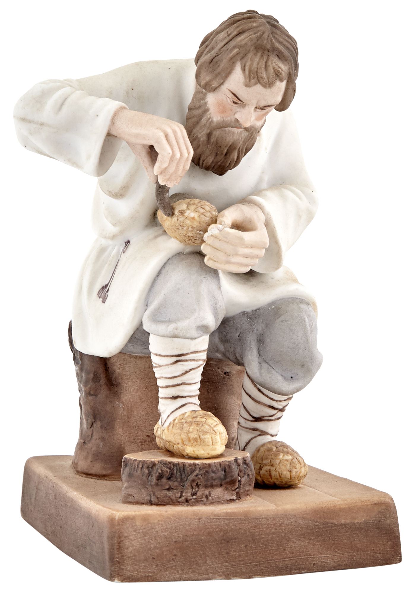 Lot image - Russian Porcelain Figure of a Bast Shoemaker