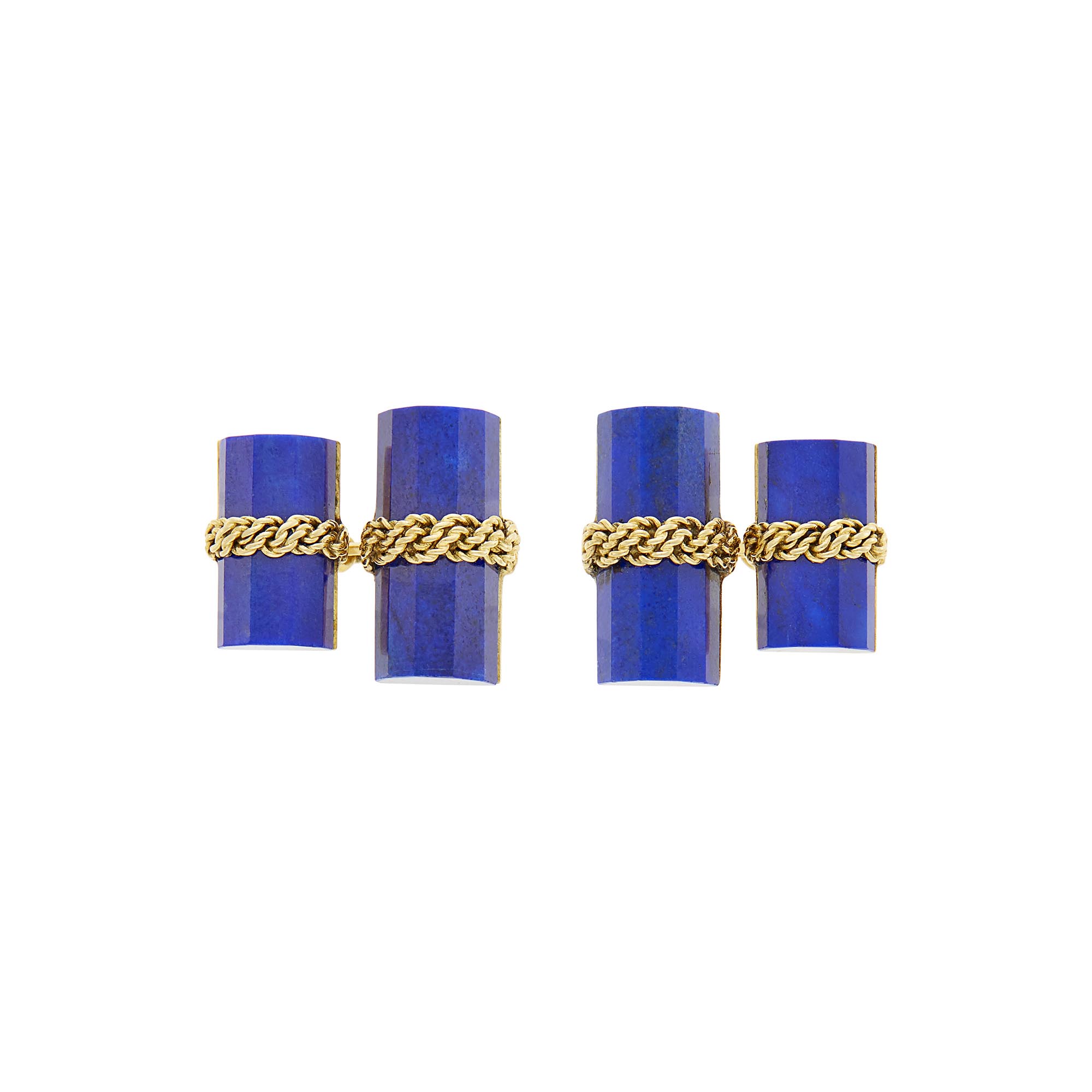 Lot image - Van Cleef & Arpels Pair of Gold and Lapis Cufflinks
