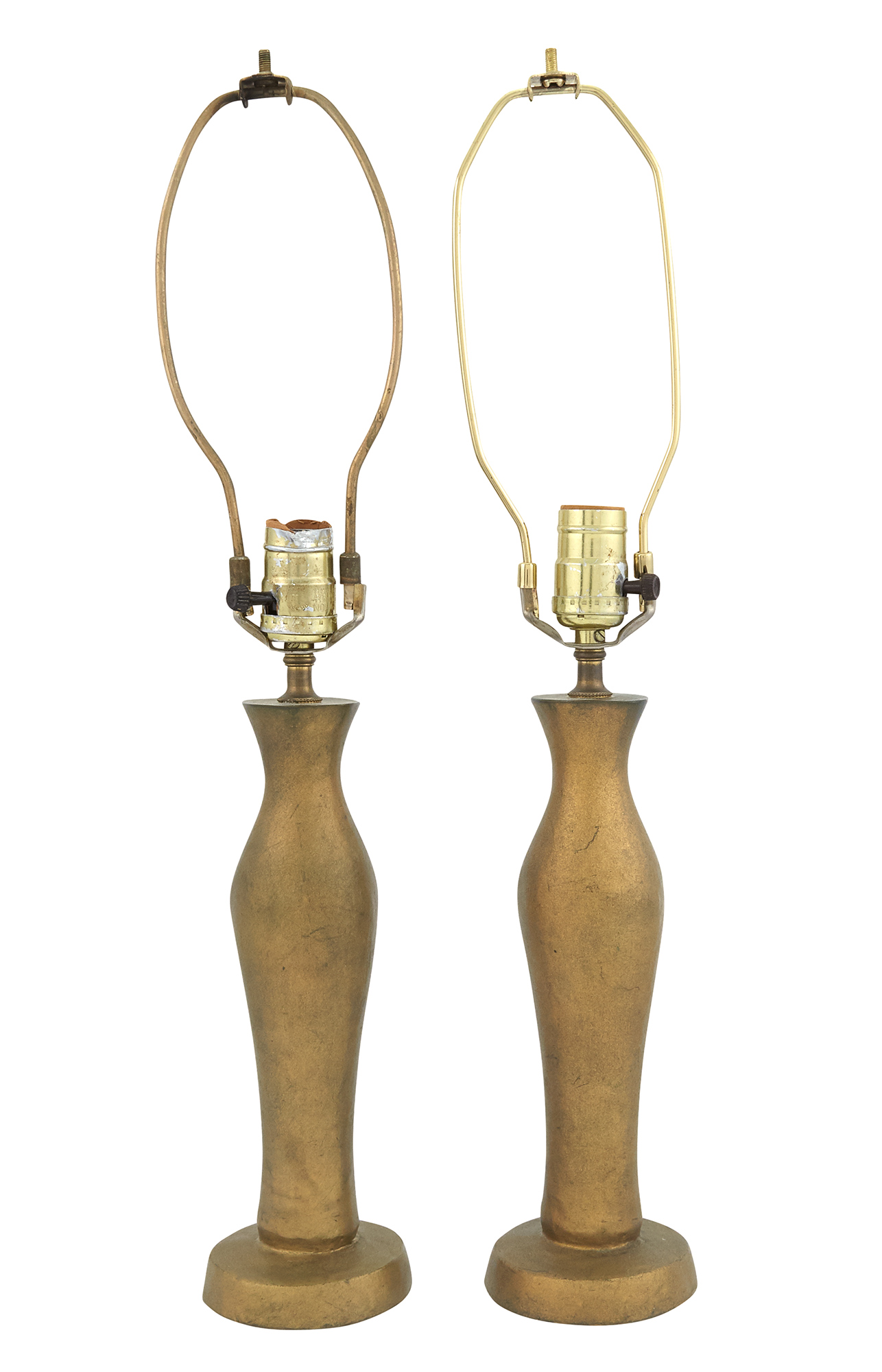 Lot image - Pair of Gilt-Bronze Lamps