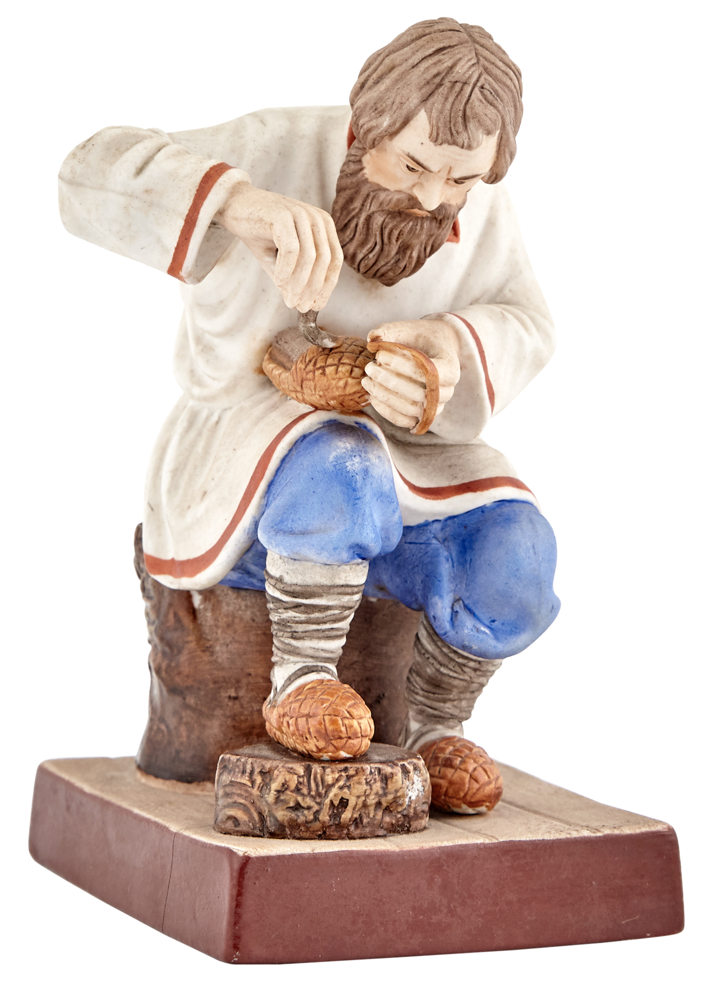 Lot image - Russian Porcelain Figure of a Bast Shoemaker