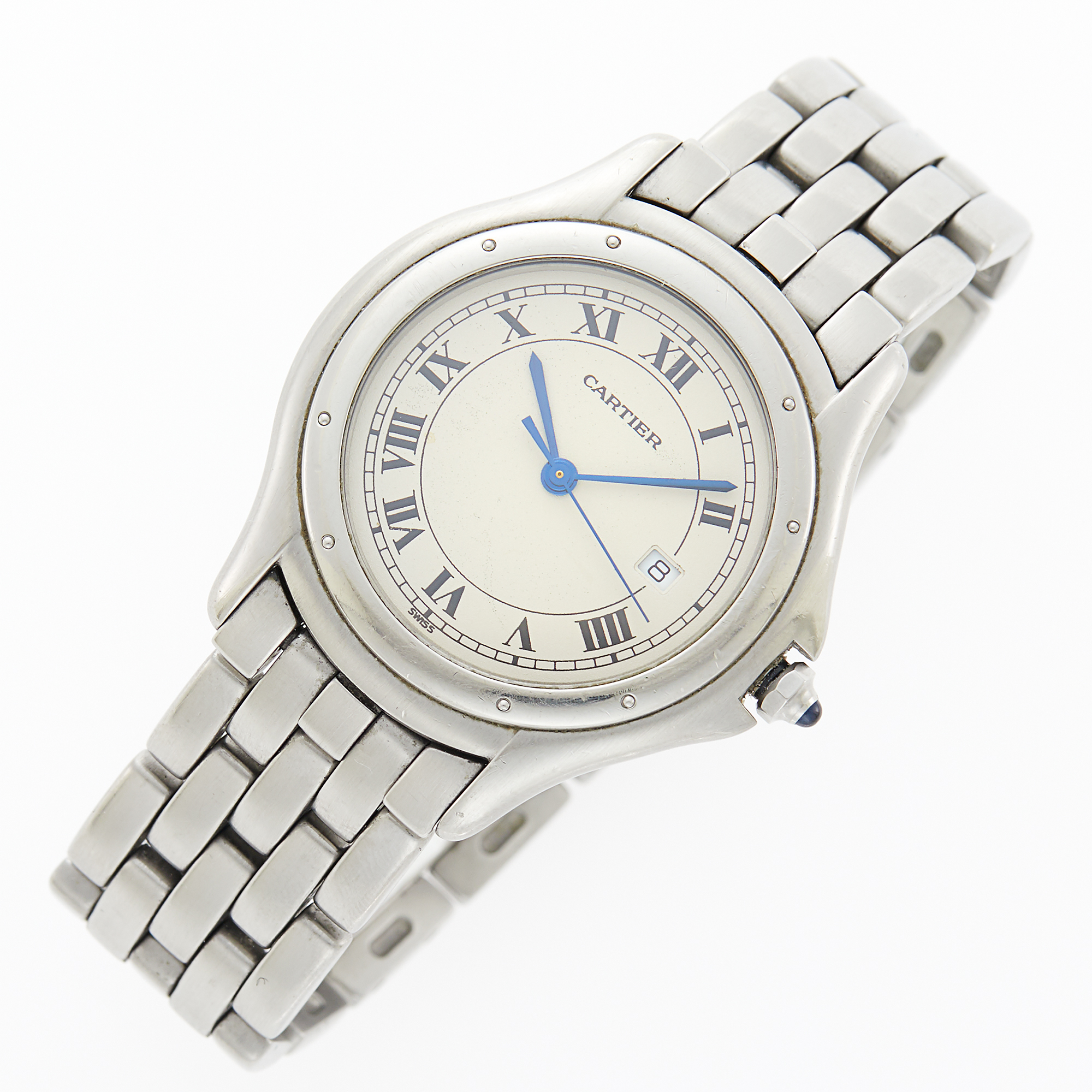 Lot image - Cartier Stainless Steel Cougar Wristwatch