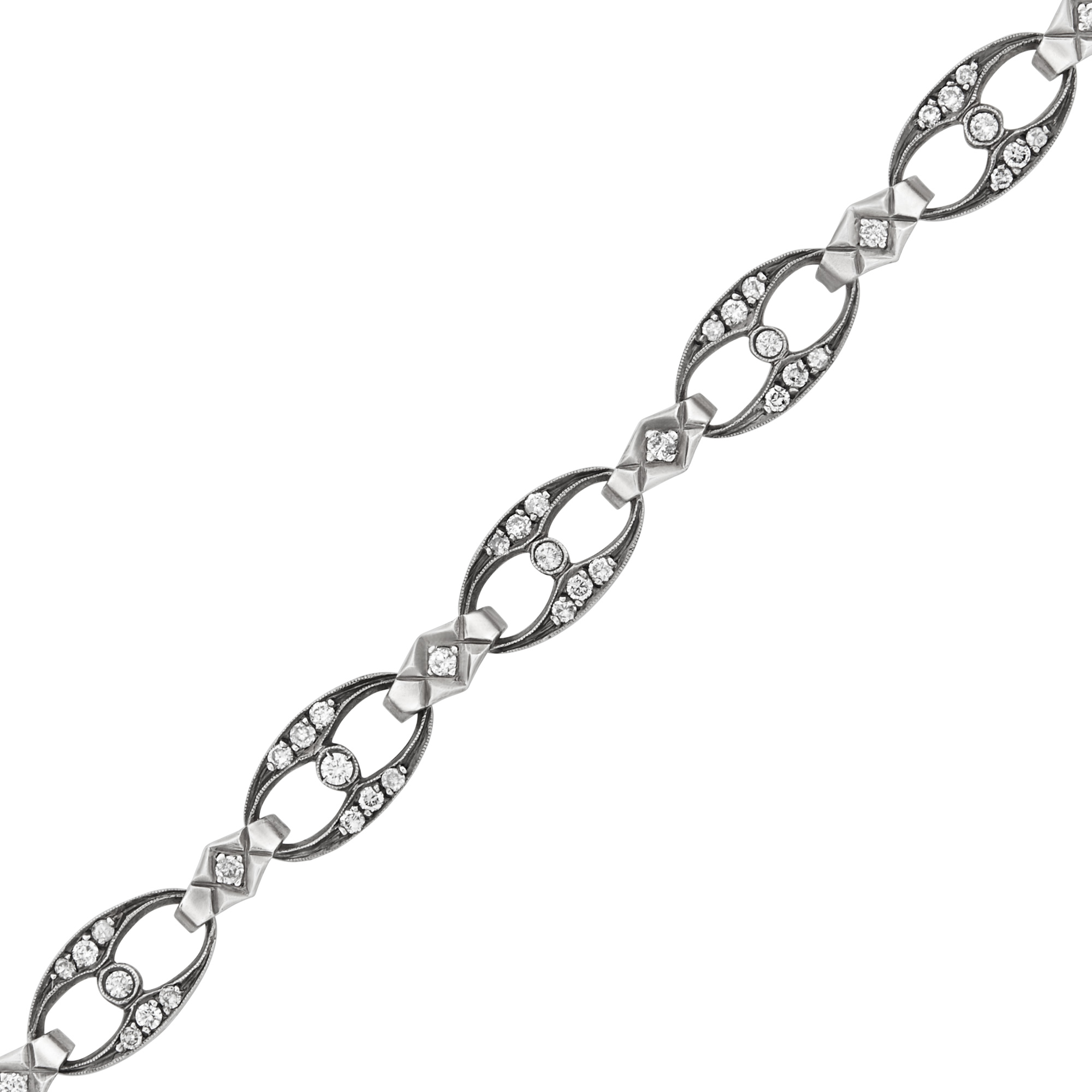 Lot image - Silver-Topped Gold and Diamond Bracelet