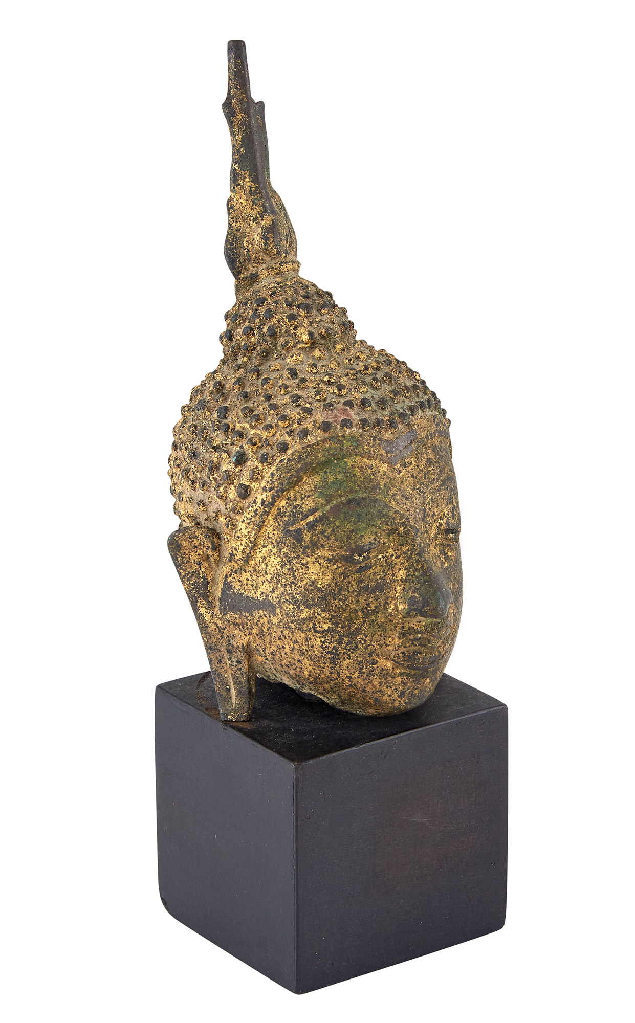 Lot image - Thai Gilt-Bronze Head of Buddha