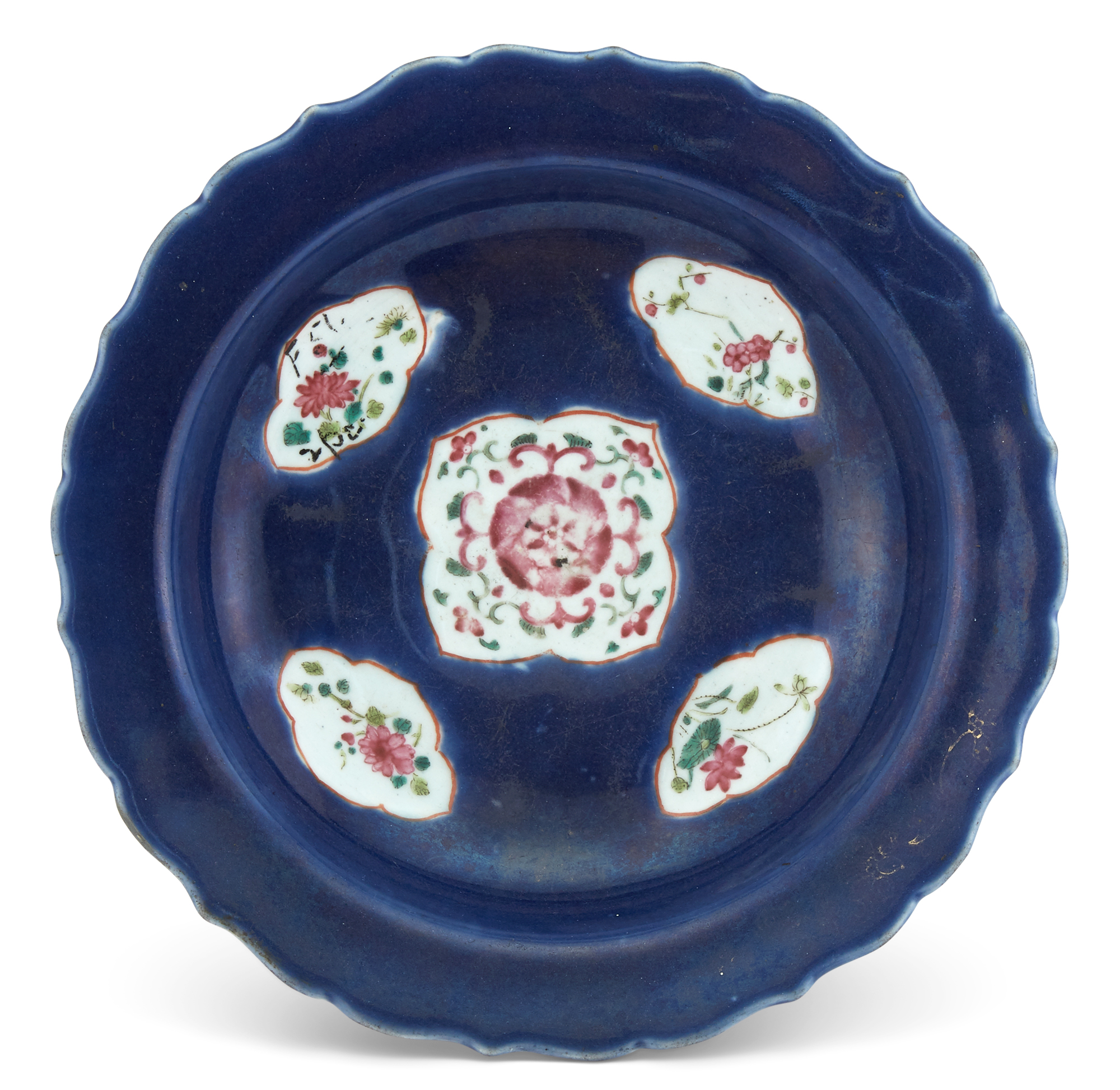 Lot image - A Chinese Export Porcelain Barbed Rim Dish