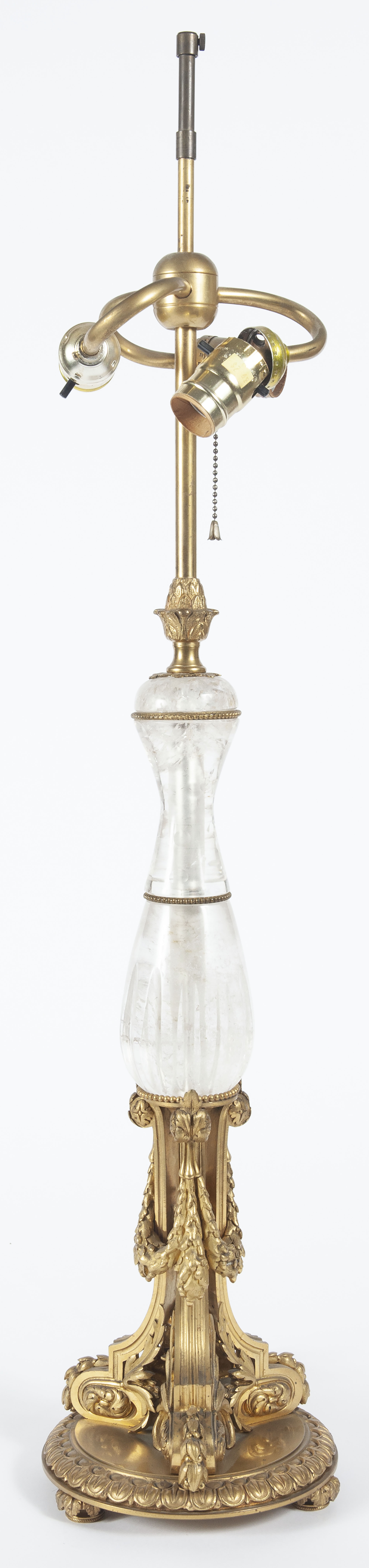 Lot image - Louis XVI Style Gilt-Bronze and Rock Crystal Table Lamp