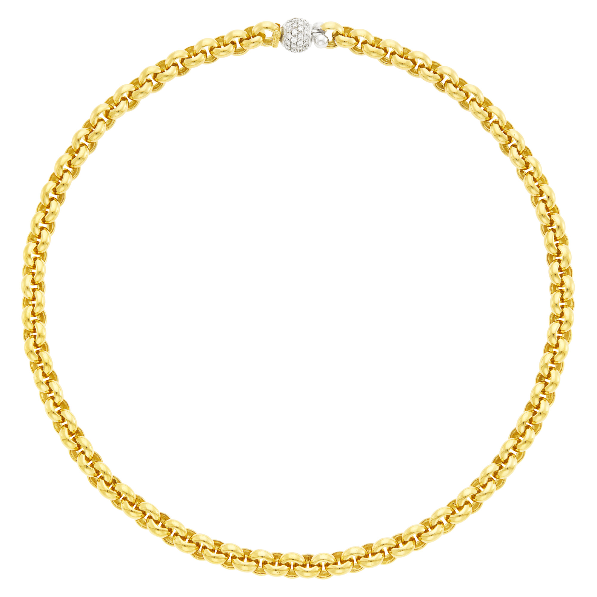 Lot image - Bulgari Two-Color Gold and Diamond Necklace