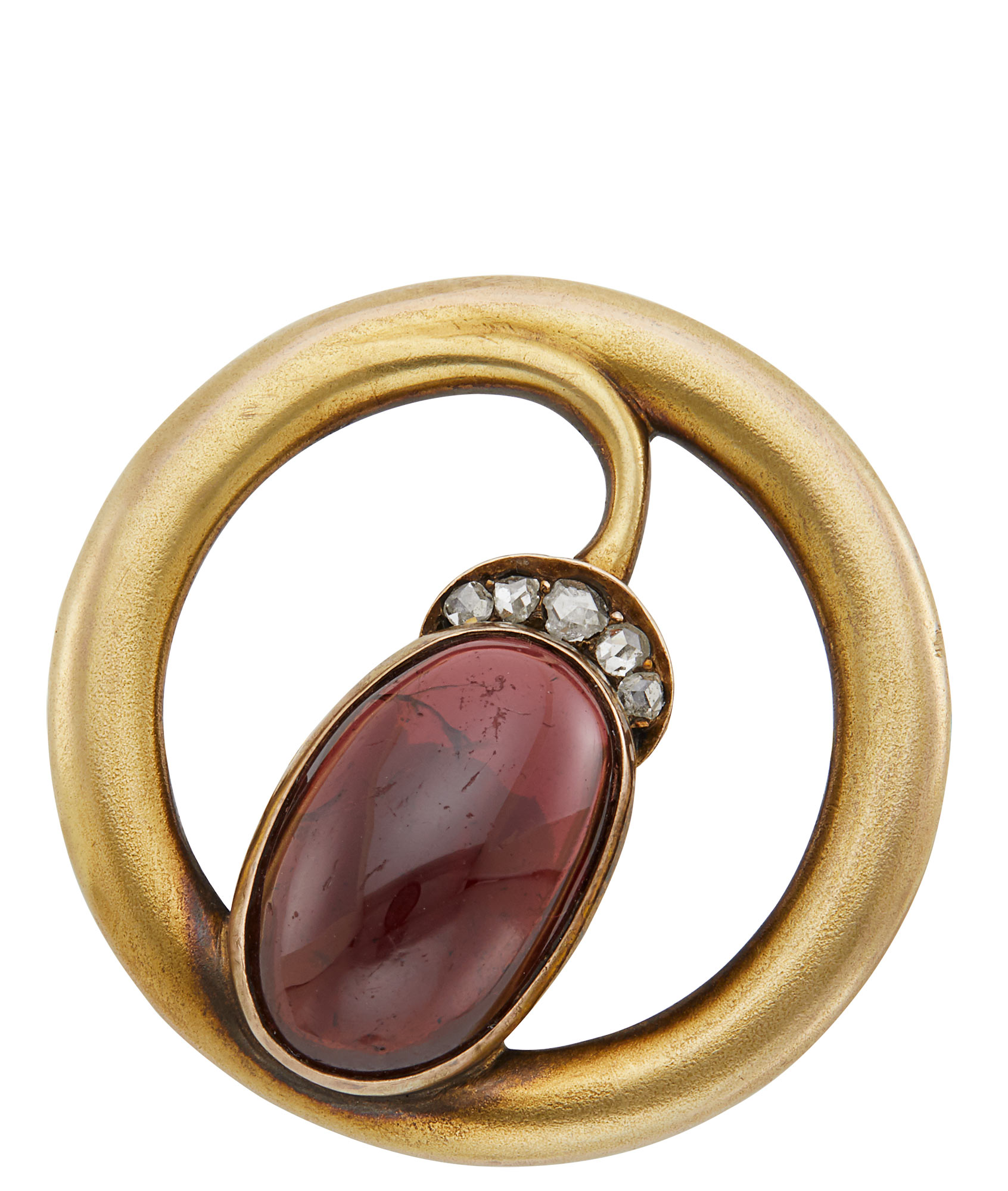 Lot image - Fabergé Jeweled Gold Brooch