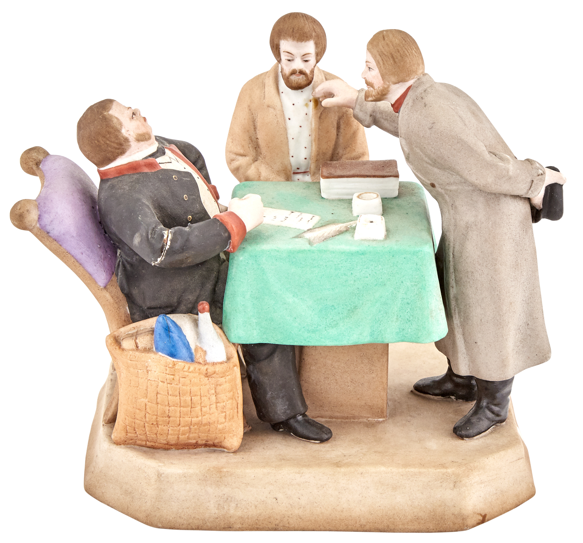 Lot image - Russian Porcelain Group of The Court of the Rural Constable