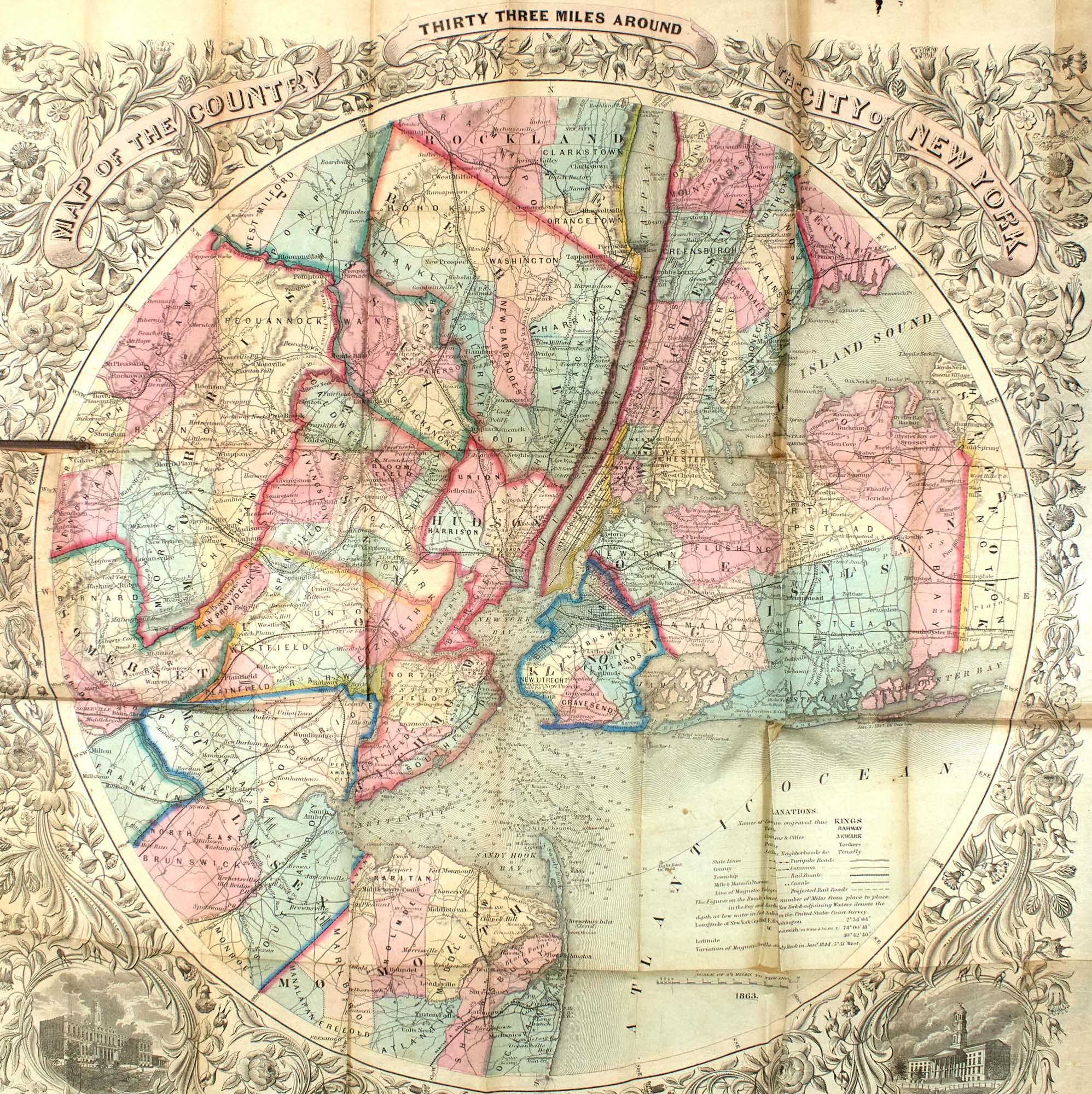 Lot image - [NEW YORK GUIDES]  Group of five New York city and state guides with folding maps.