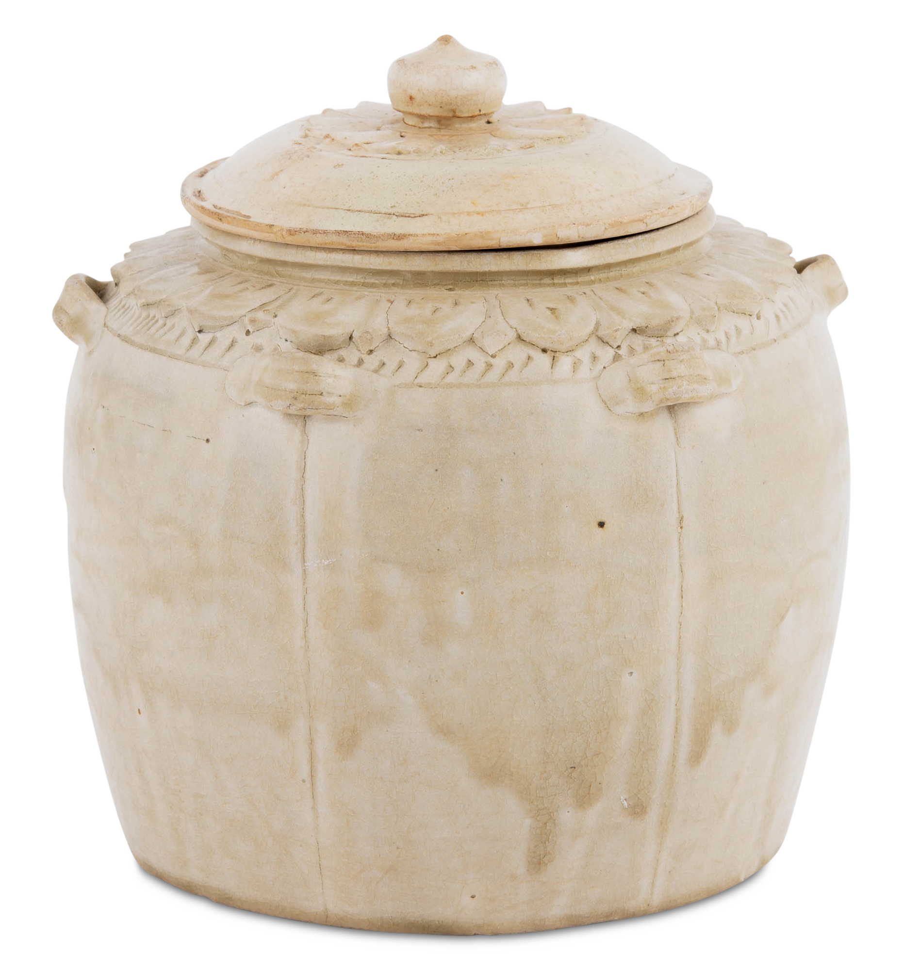 Lot image - An Annamese Ivory Glazed Ceramic Jar