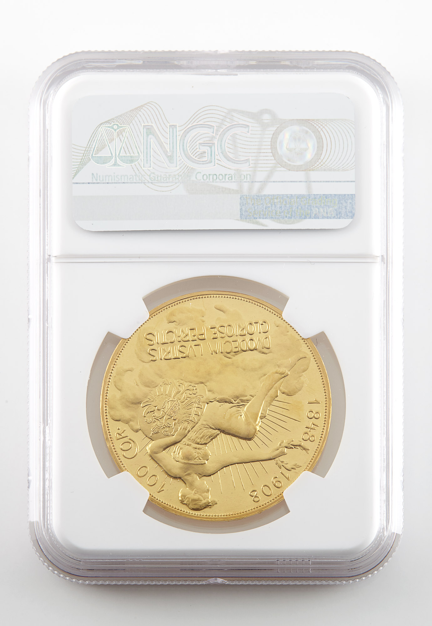 Lot image - Austria 1908 Sixtieth Anniversary 100 Corona Proof, Fr. 514