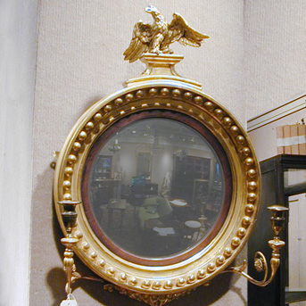 Lot image - Regency Gilt-Wood Convex Mirror
