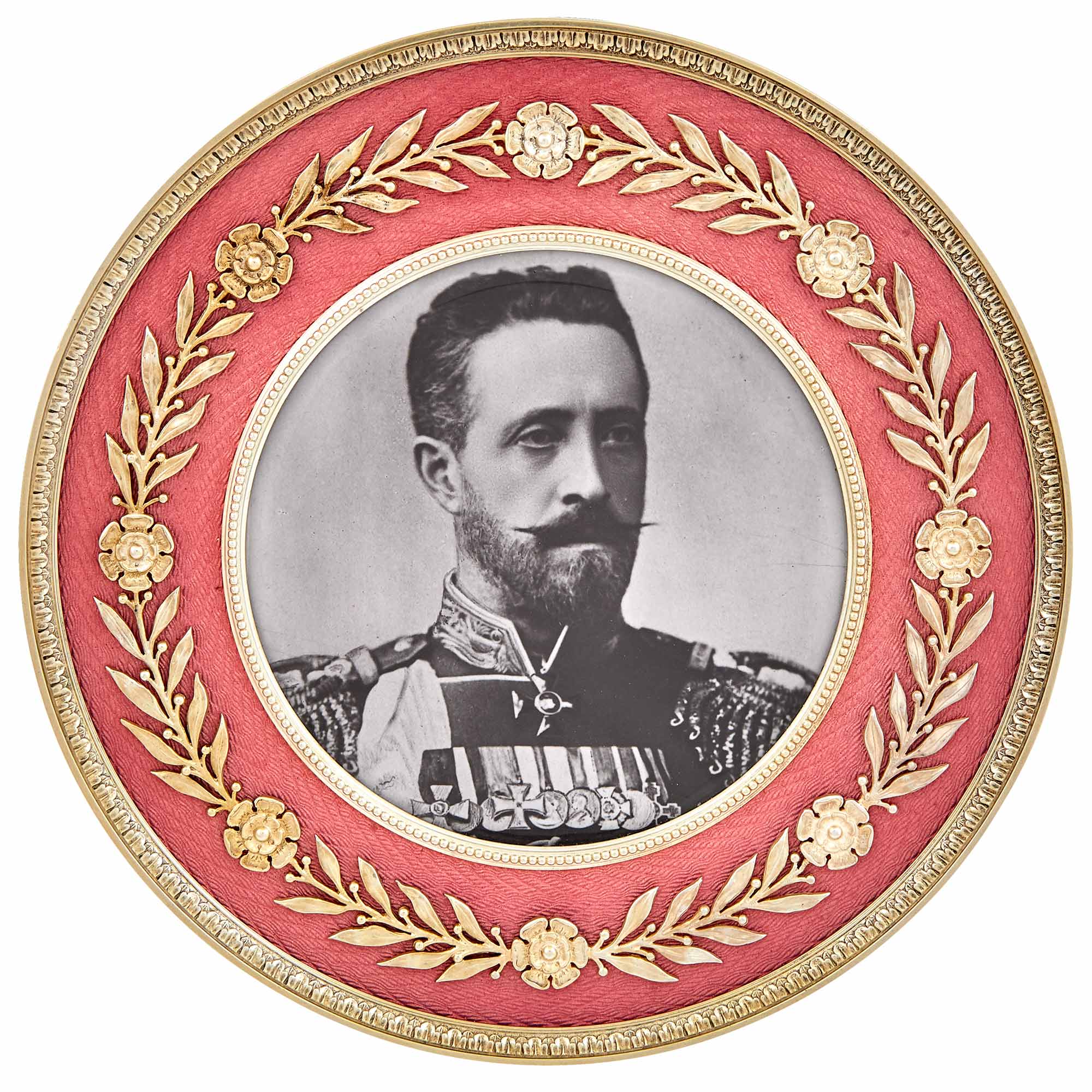 Lot image - Fabergé Silver-Gilt and Guilloché Enamel Photograph Frame