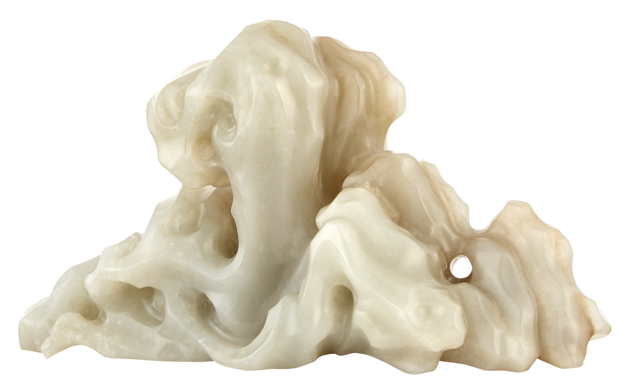 Lot image - Chinese Celadon Jade Mountain Brushrest