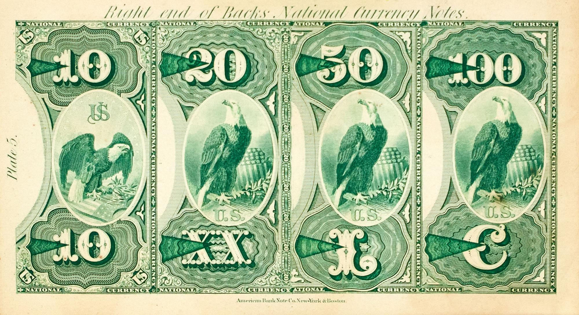 Lot image - [CURRENCY-LABAN, HEATH]  Heaths Greatly Improved and Enlarged Infallible Government Counterfeit Detector, at Sight ... with genuine designs from the original Government plates.