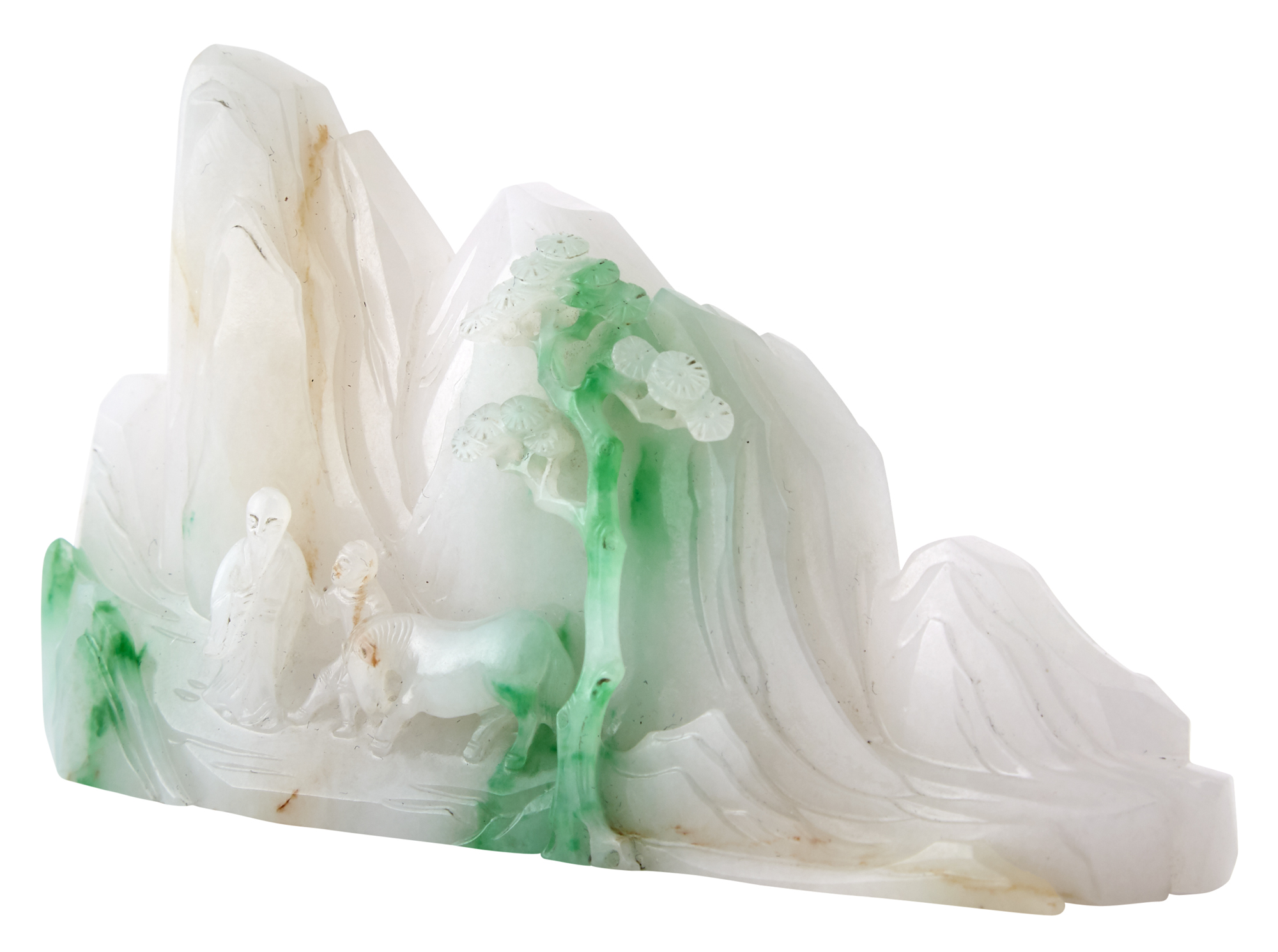 Lot image - Chinese Jadeite Mountain Form Carving