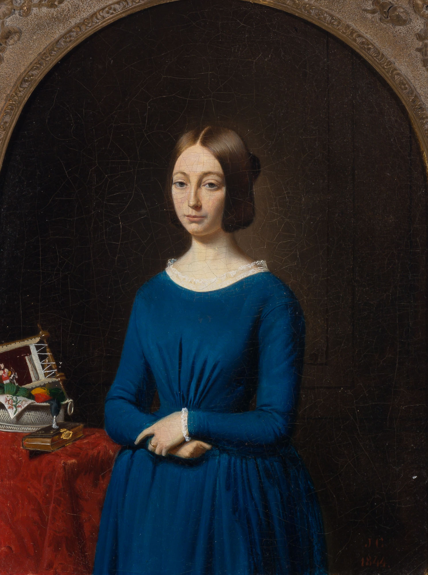 Lot image - European School, 19th Century Portrait