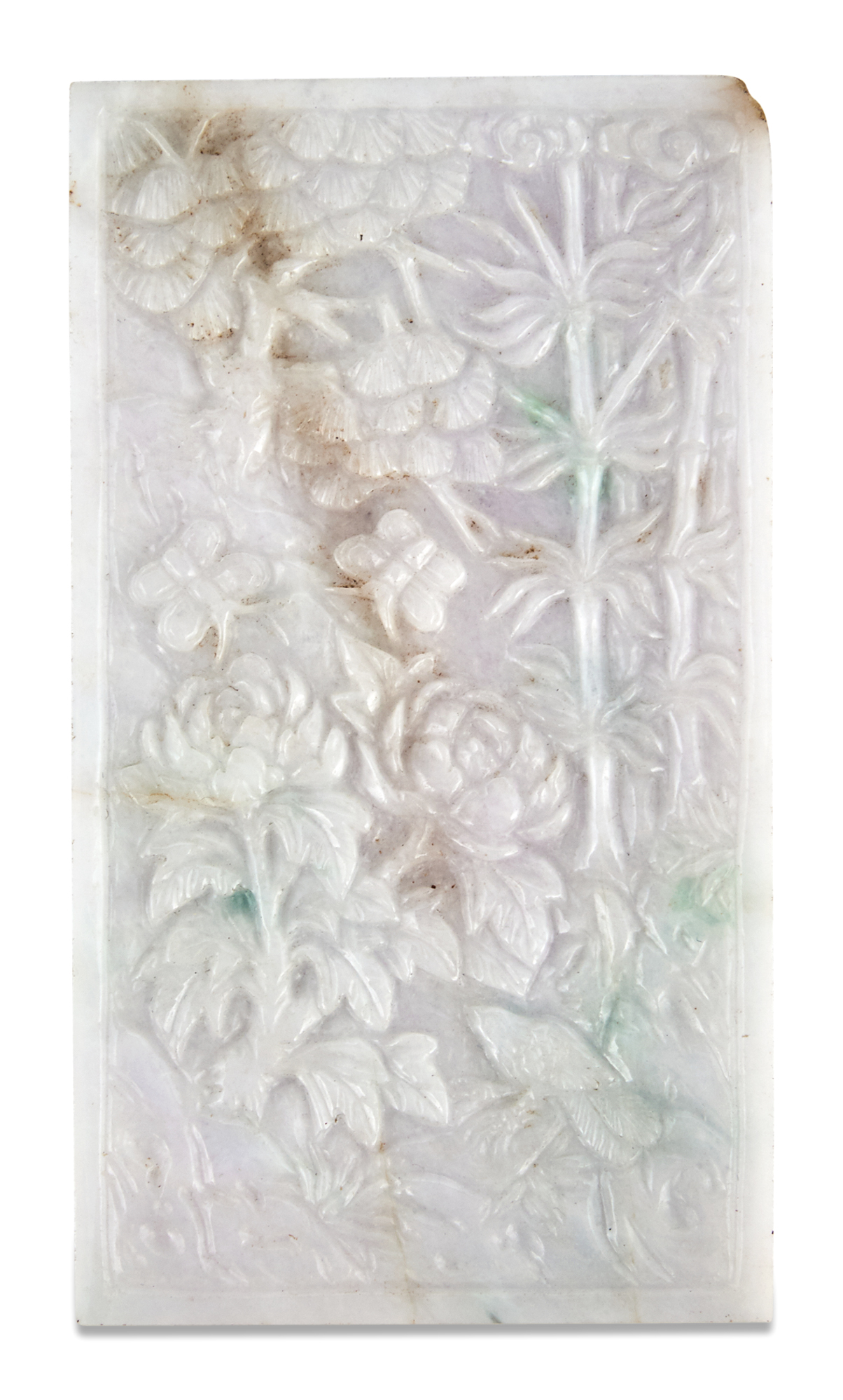 Lot image - A Chinese Carved Jadeite Plaque