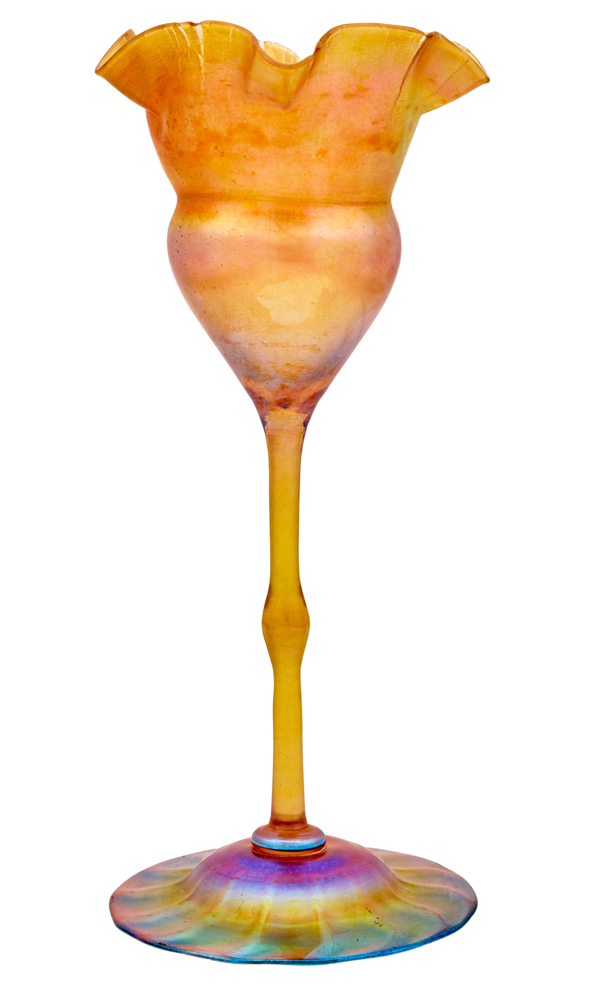 Lot image - Tiffany Gold Favrile Glass Flower-Form Vase