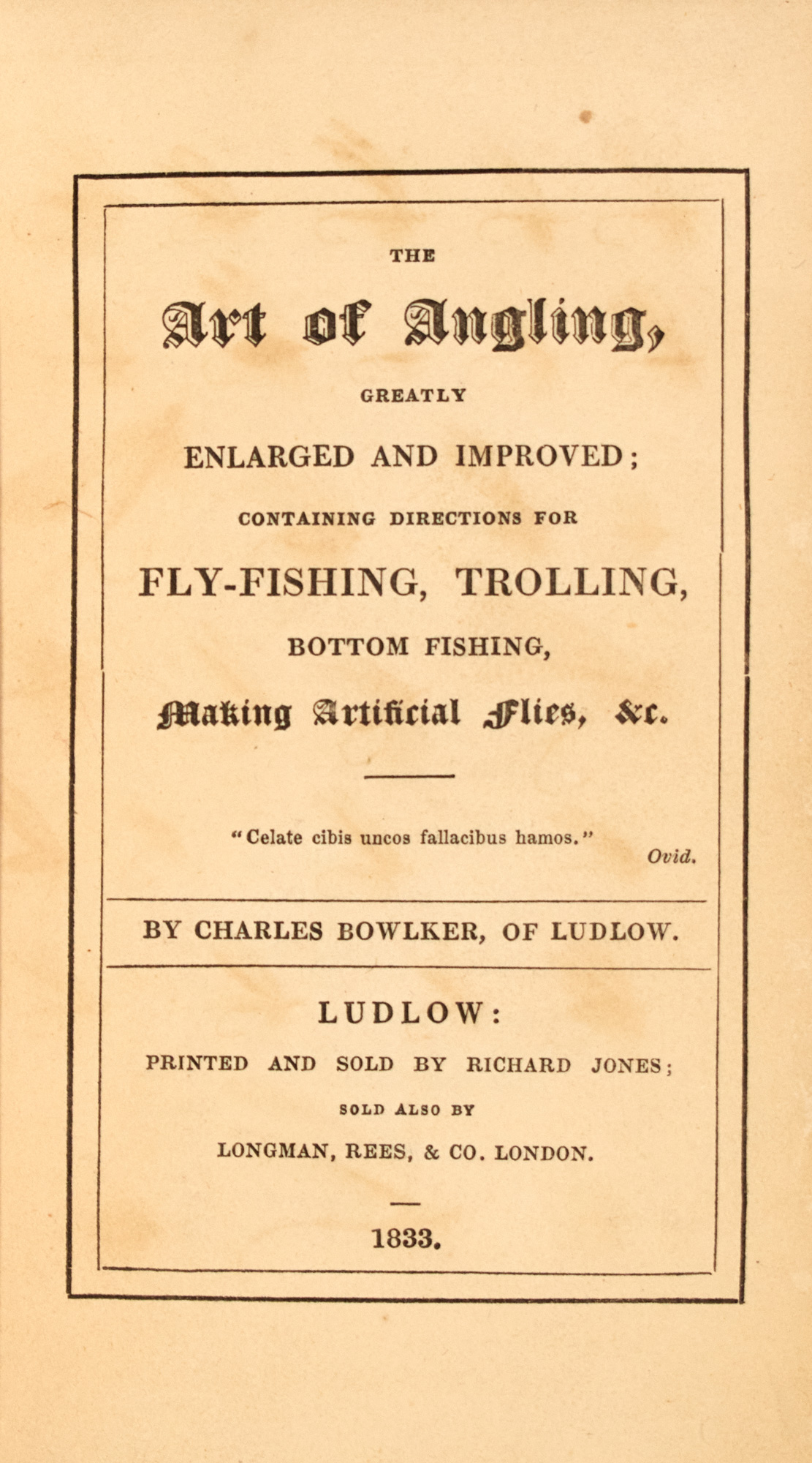 Lot image - [ANGLING]  Four 19th century works on angling.