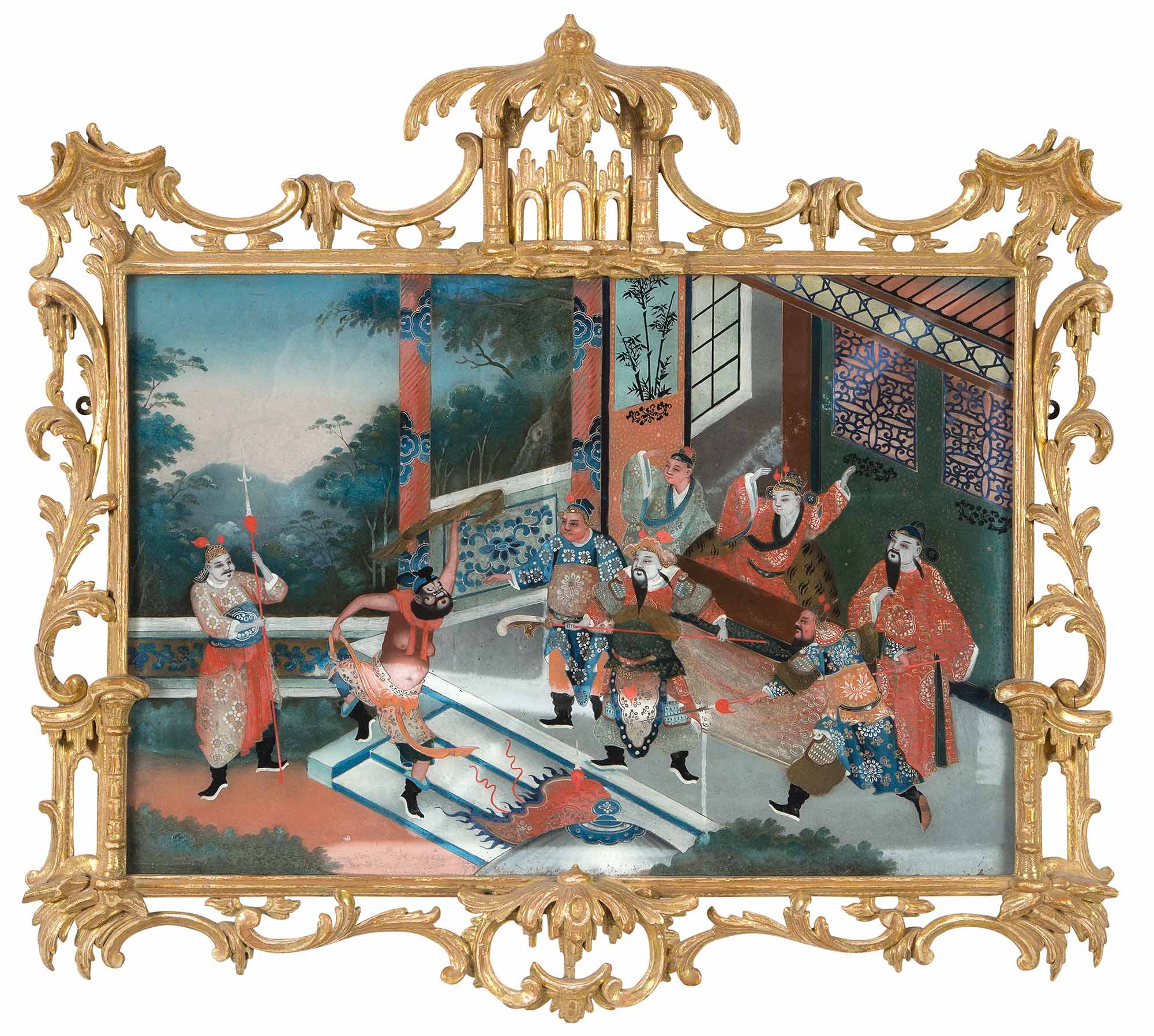 Lot image - Chinese Export Reverse Painting on Glass