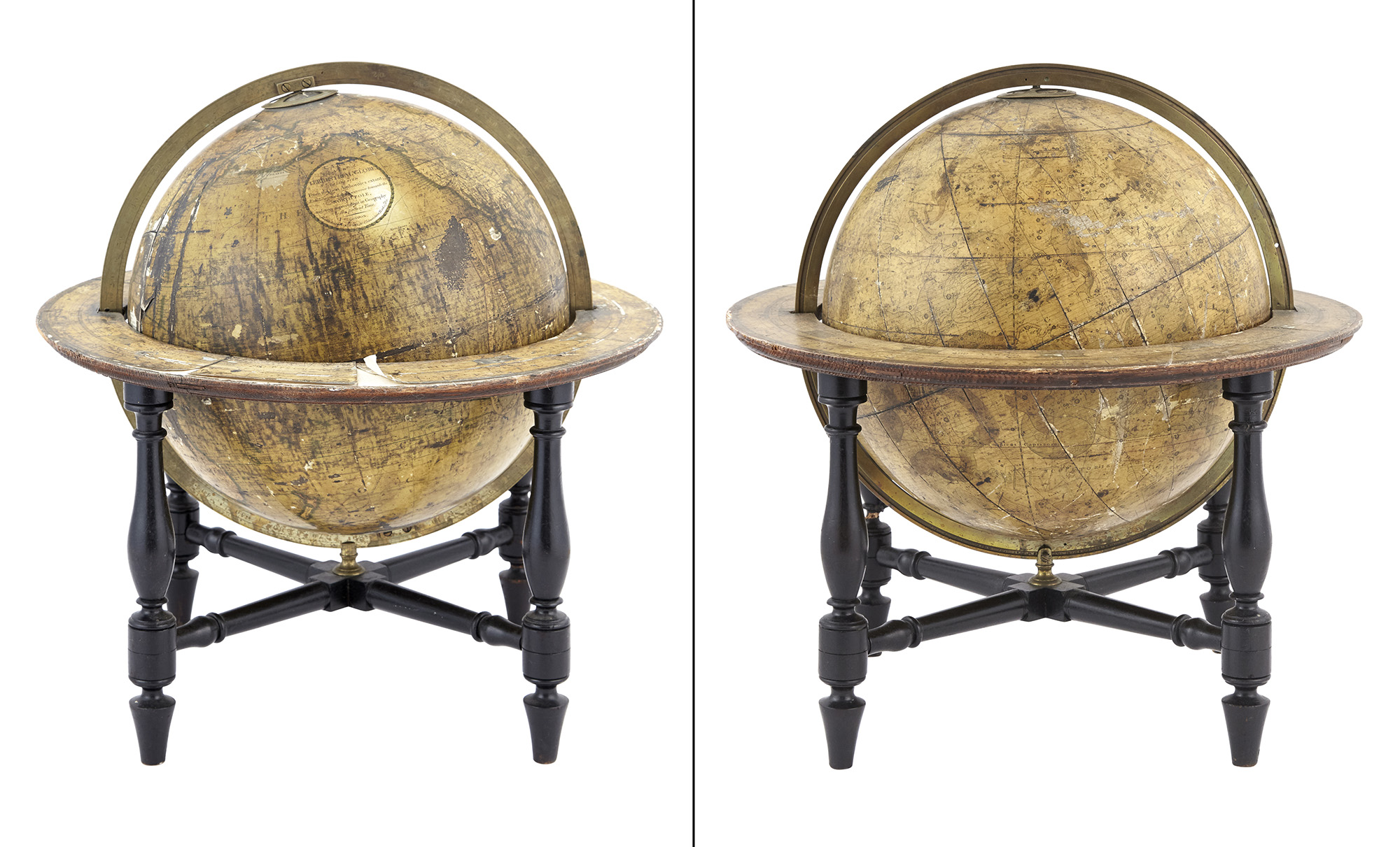 Lot image - [GLOBES]  Pair of Table Globes.