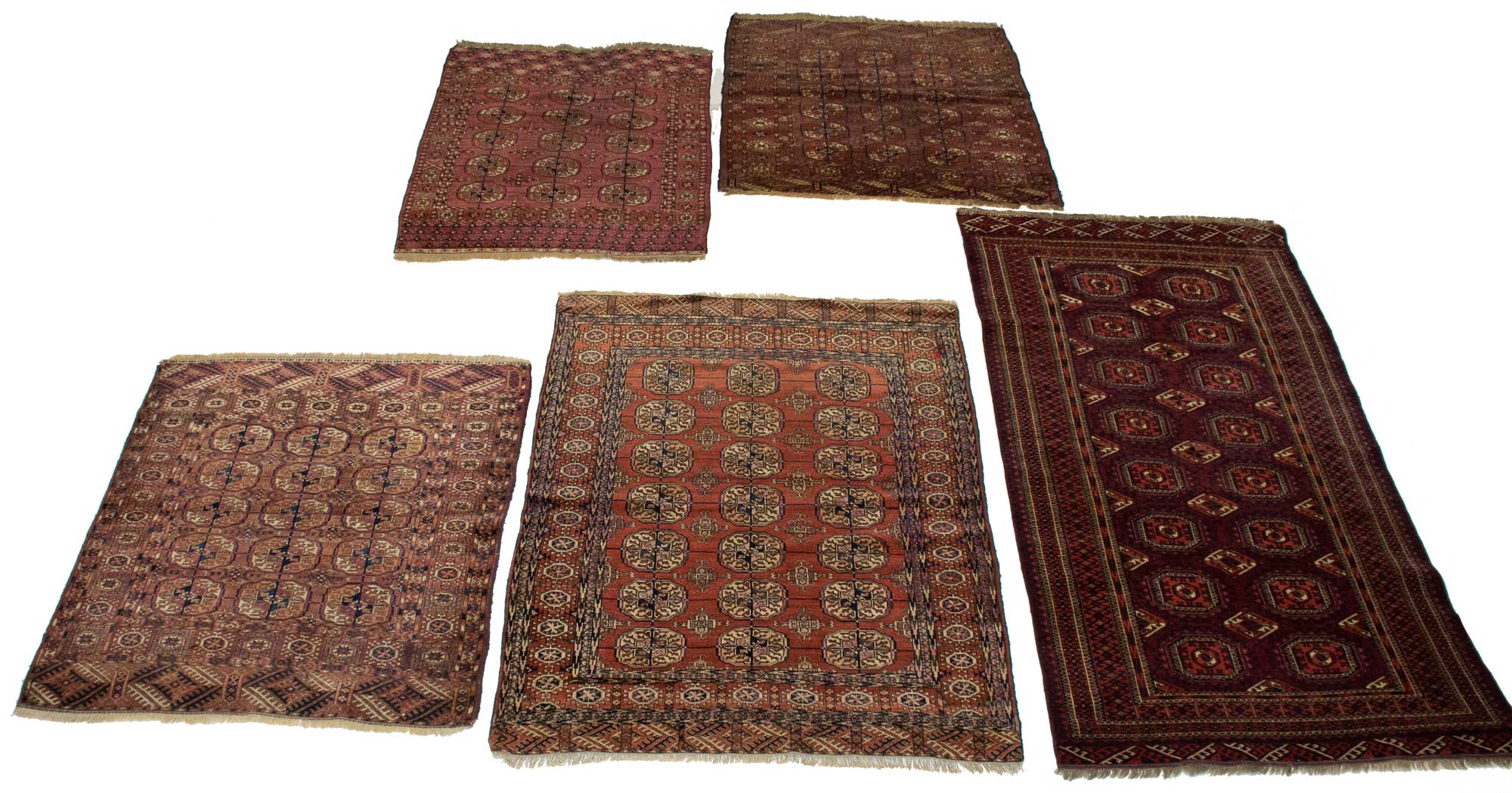 Lot image - Group of Five Bokhara Rugs