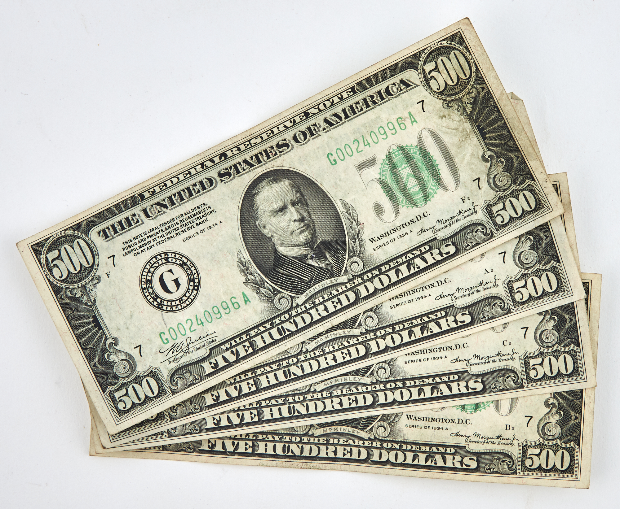 Lot image - United States 1934A Five Hundred Dollar Small Size Bank Notes