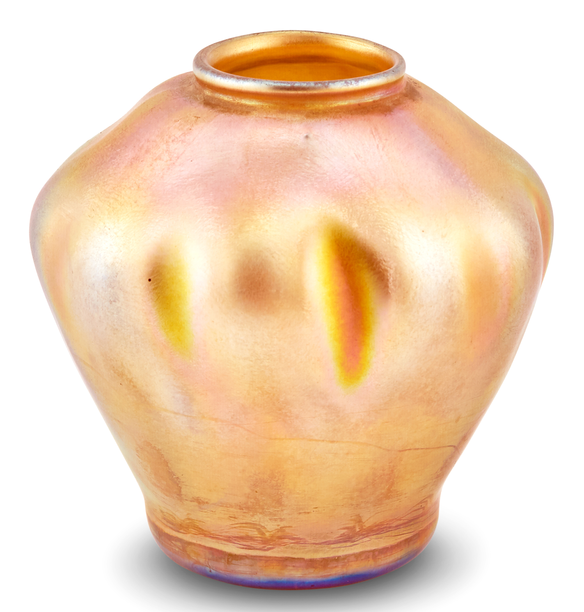 Lot image - Tiffany Gold Favrile Glass Cabinet Vase