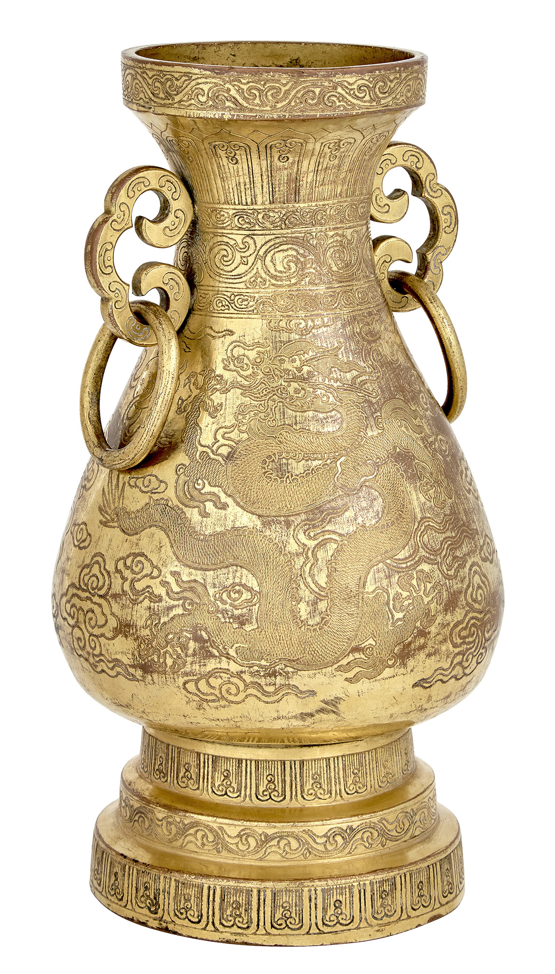 Lot image - Chinese Gilt-Bronze Vase