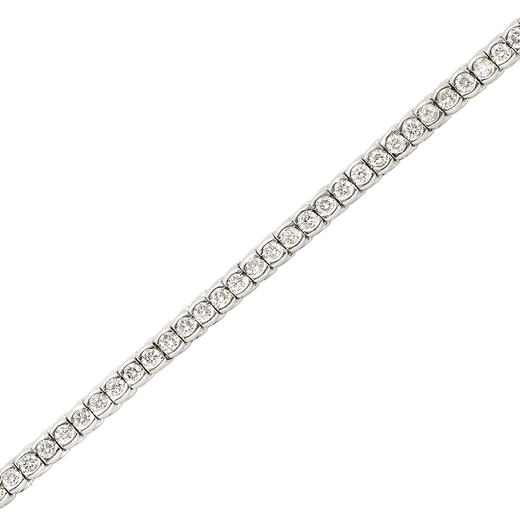Lot image - White Gold and Diamond Straightline Bracelet