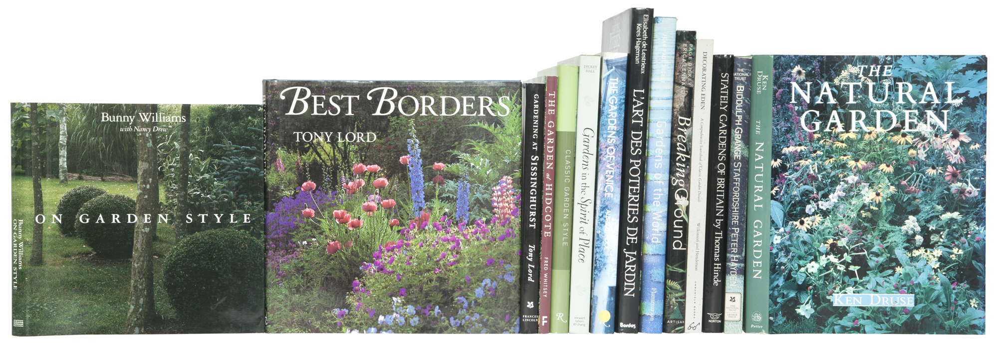 Lot image - [BOOKS-GARDENS]  Group of approximately fourteen volumes on gardens.