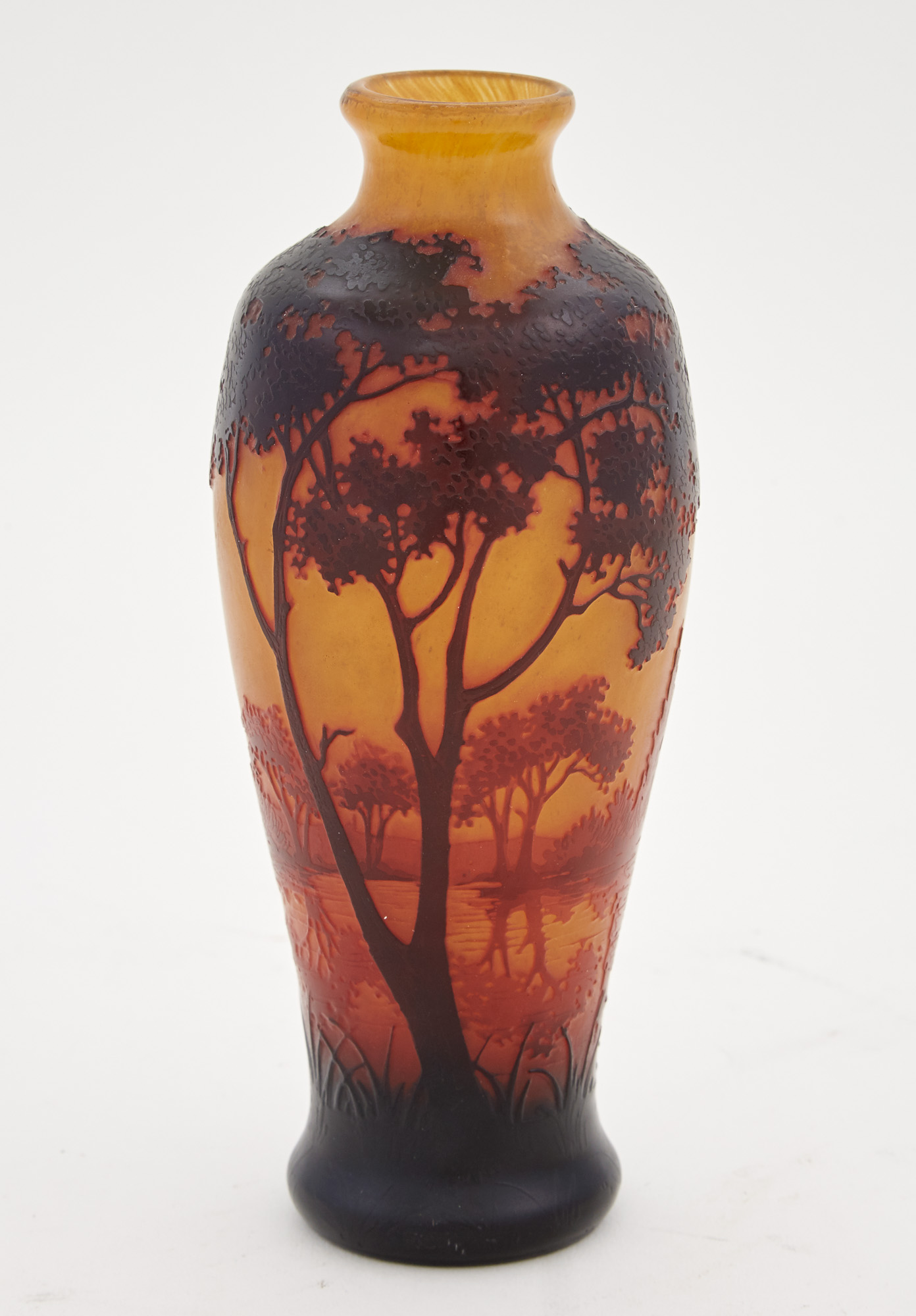 Lot image - Daum Frères Acid-Etched Cameo Glass Vase