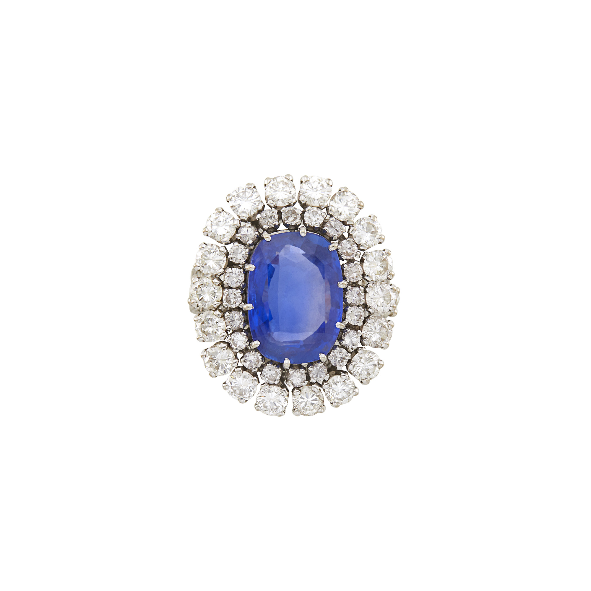 Lot image - Platinum, Sapphire and Diamond Ring