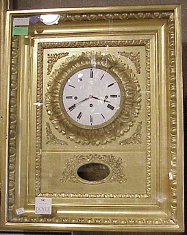 Lot image - Austrian Neoclassical Gilt-Wood Wall Clock